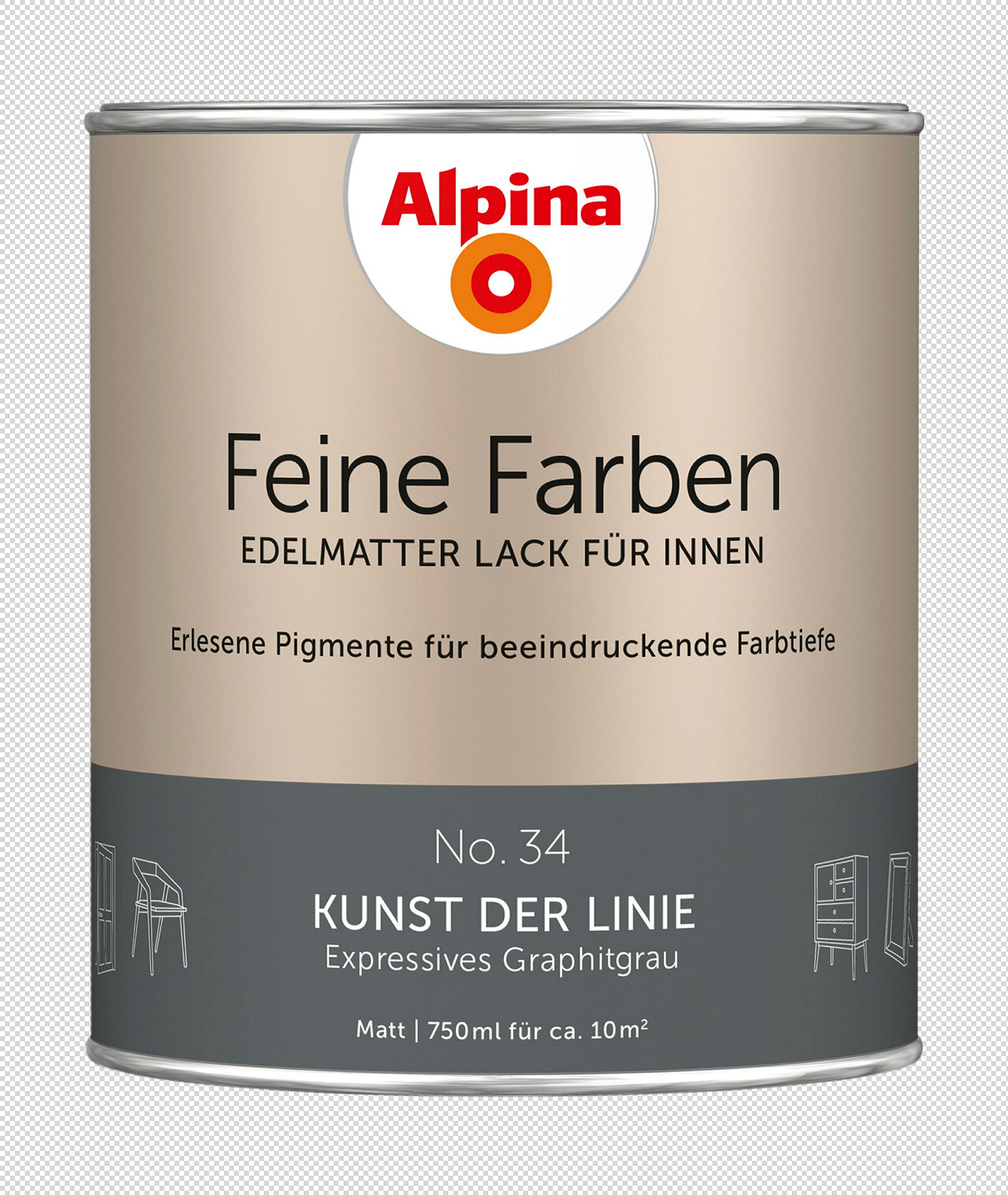 Alpina Feine Farben Lack No. 34 Kunst der Linie® edelmatt 750ml