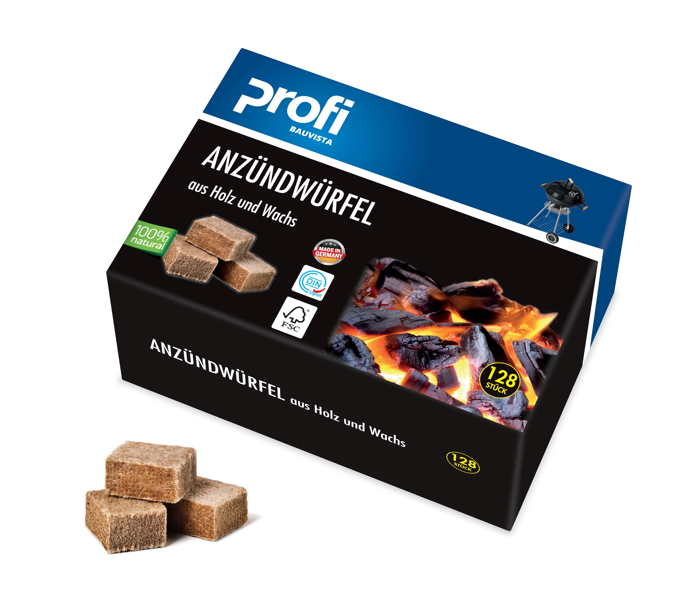 PROFI Holz & Wachs Anzünder 128 Stk.