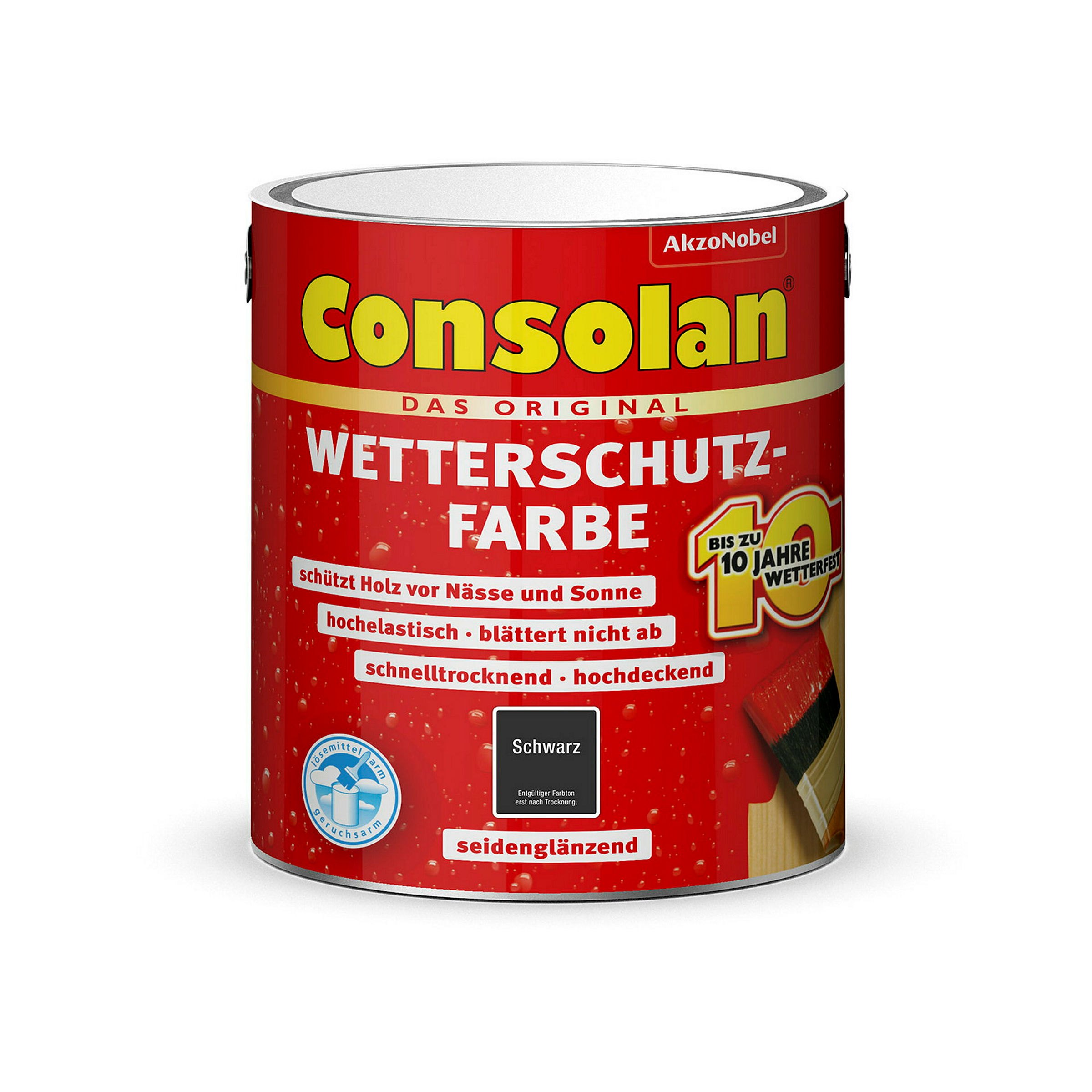 Consolan Wetterschutz-Farbe Schwarz 750-ML