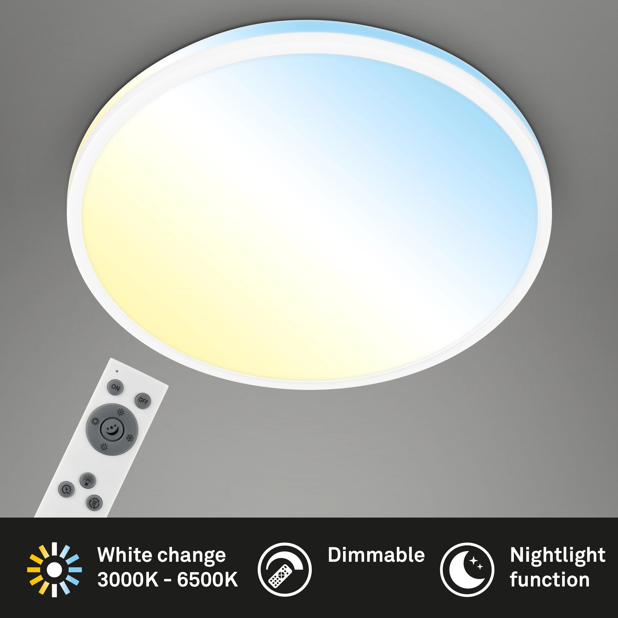 LANA CCT LED Deckenleuchte, Weiß matt, LED / 22W