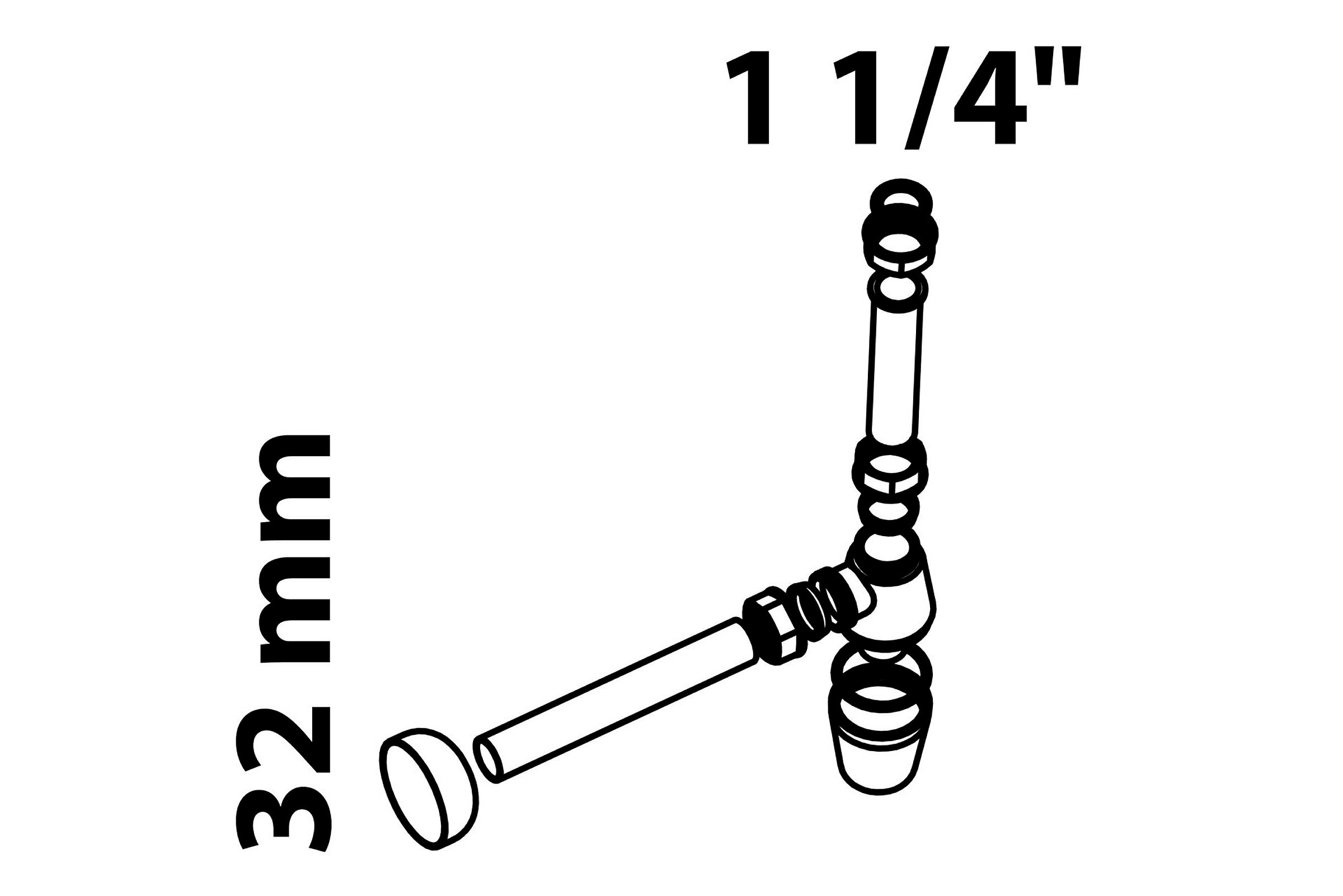 ECO-SAVE KS Flaschensiphon, Grau, 1 1/4'' x 32 mm