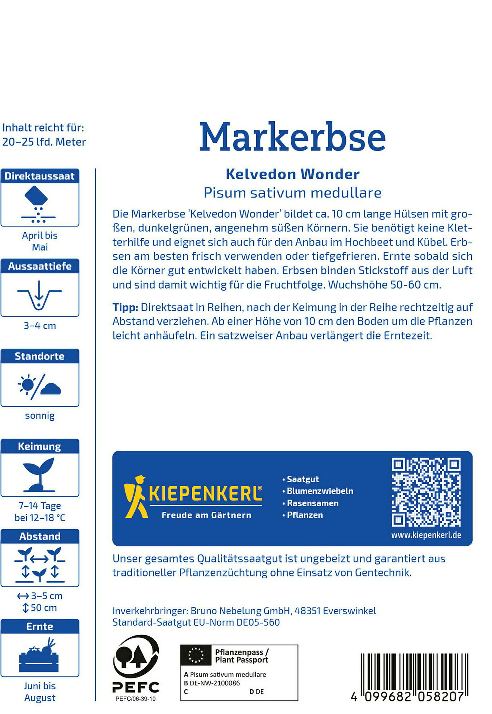 Kiepenkerl Markerbse Kelvedon Wonder, Vorteilspackung