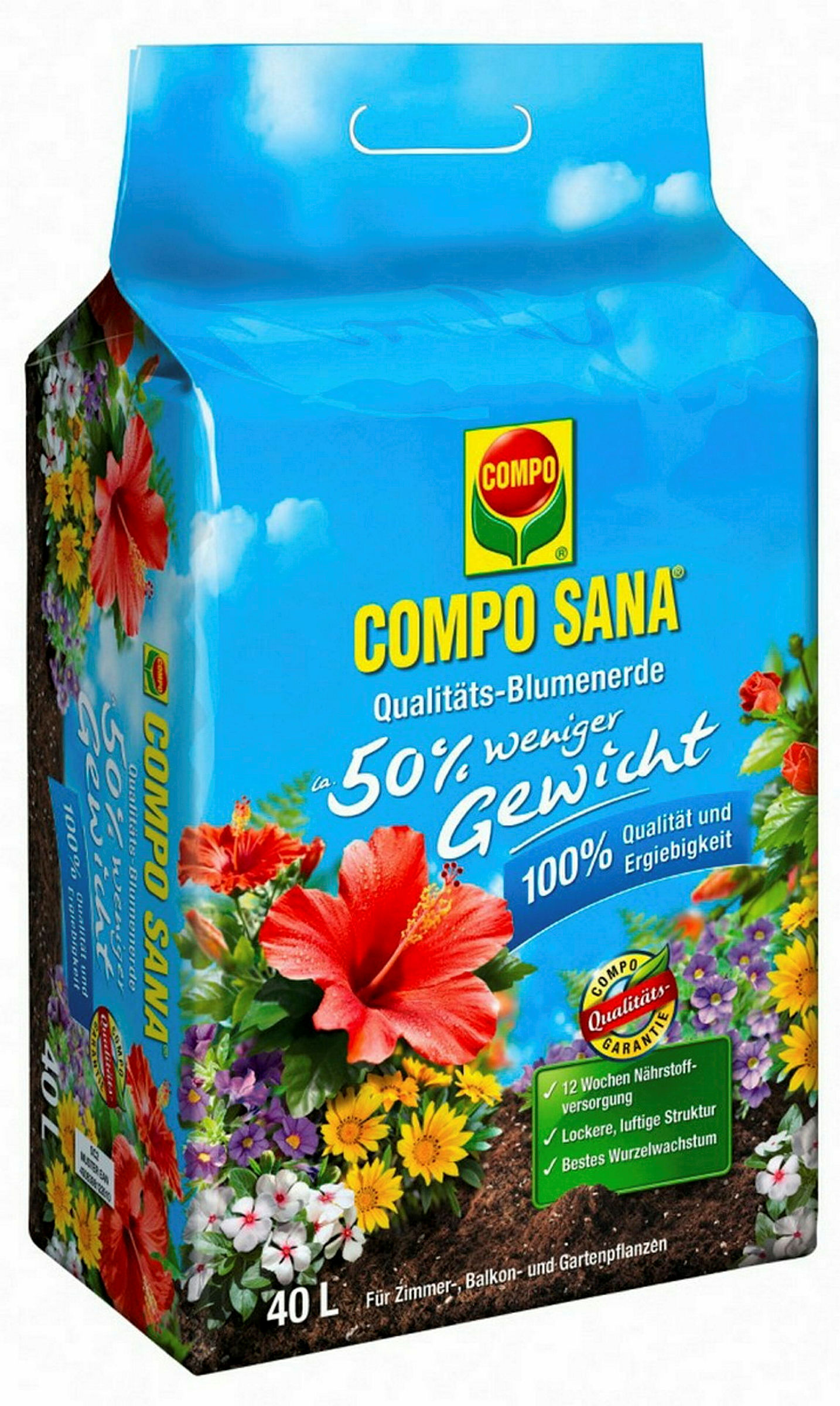 COMPO SANA® Blumenerde50% weniger Gewicht, 40 L