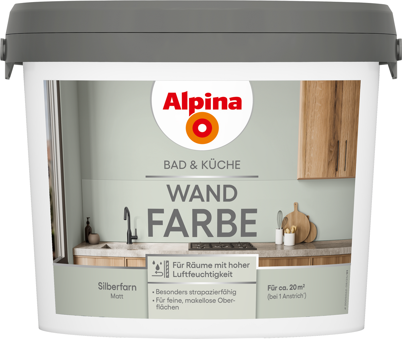 Alpina Bad & Küche Wand-Farbe Silberfarn 2,5L