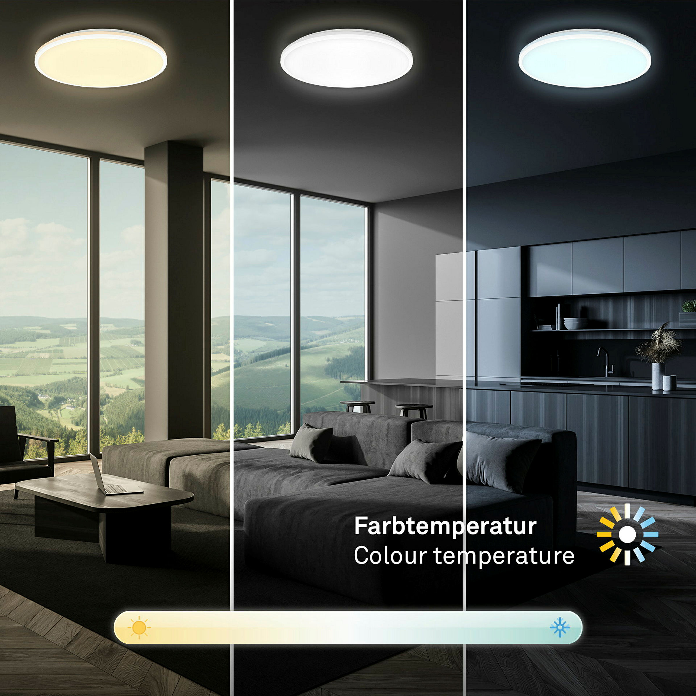LANA CCT LED Deckenleuchte, Weiß matt, LED / 22W