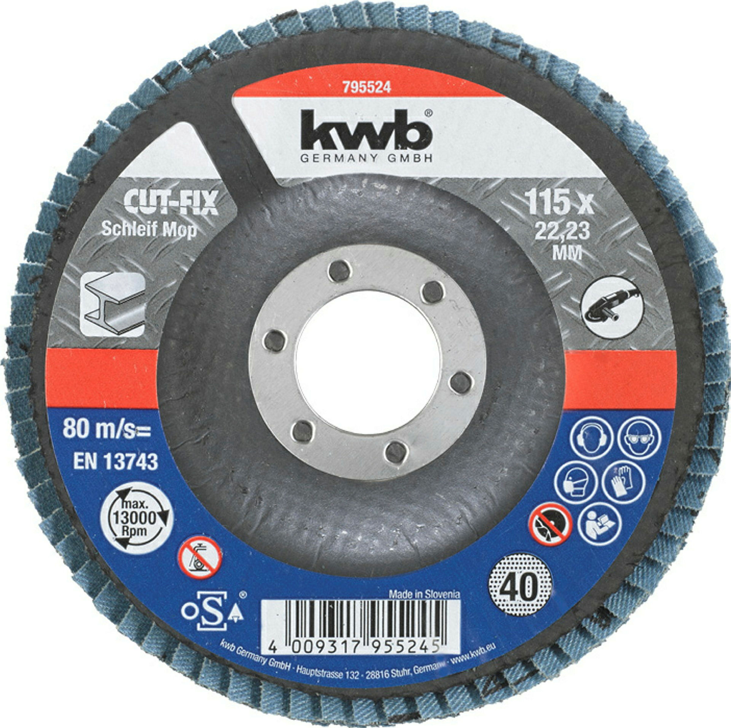 CUT-FIX® Schleifmop, Lamellenschleifteller, Metallbearbeitung, ø 115 mm