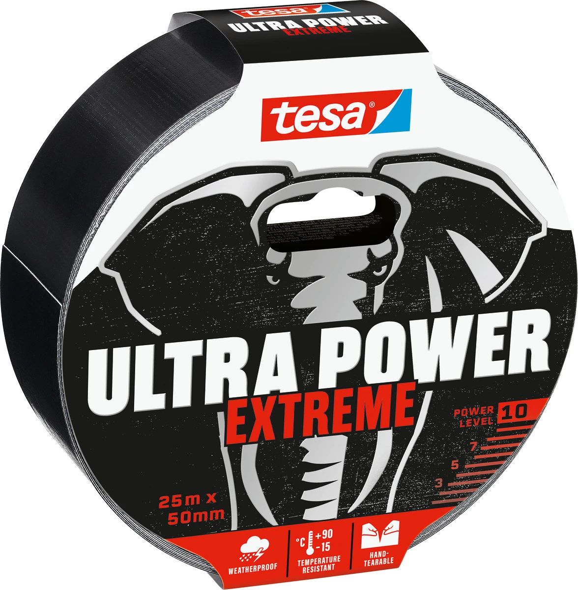 tesa Ultra Power Extreme repair, 25m x 50 mm, schwarz