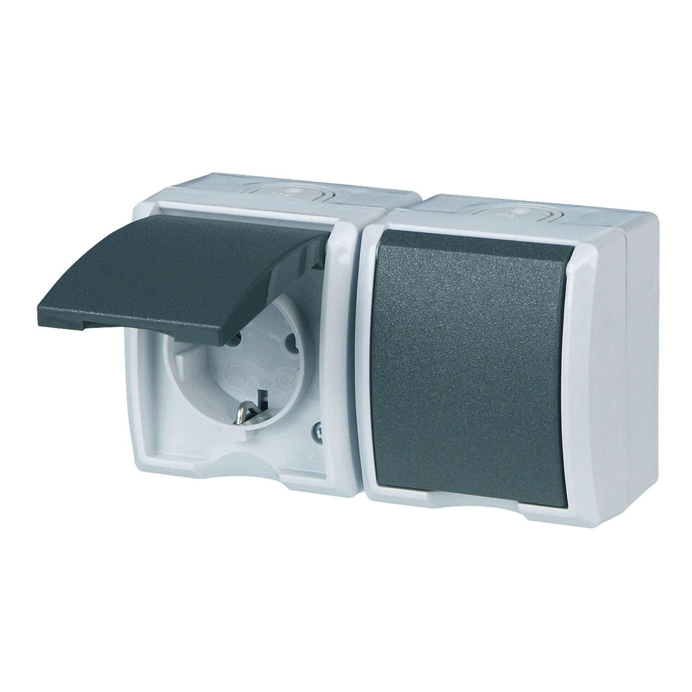 AquaForm gr AP-Steckd.2-f.wgr.