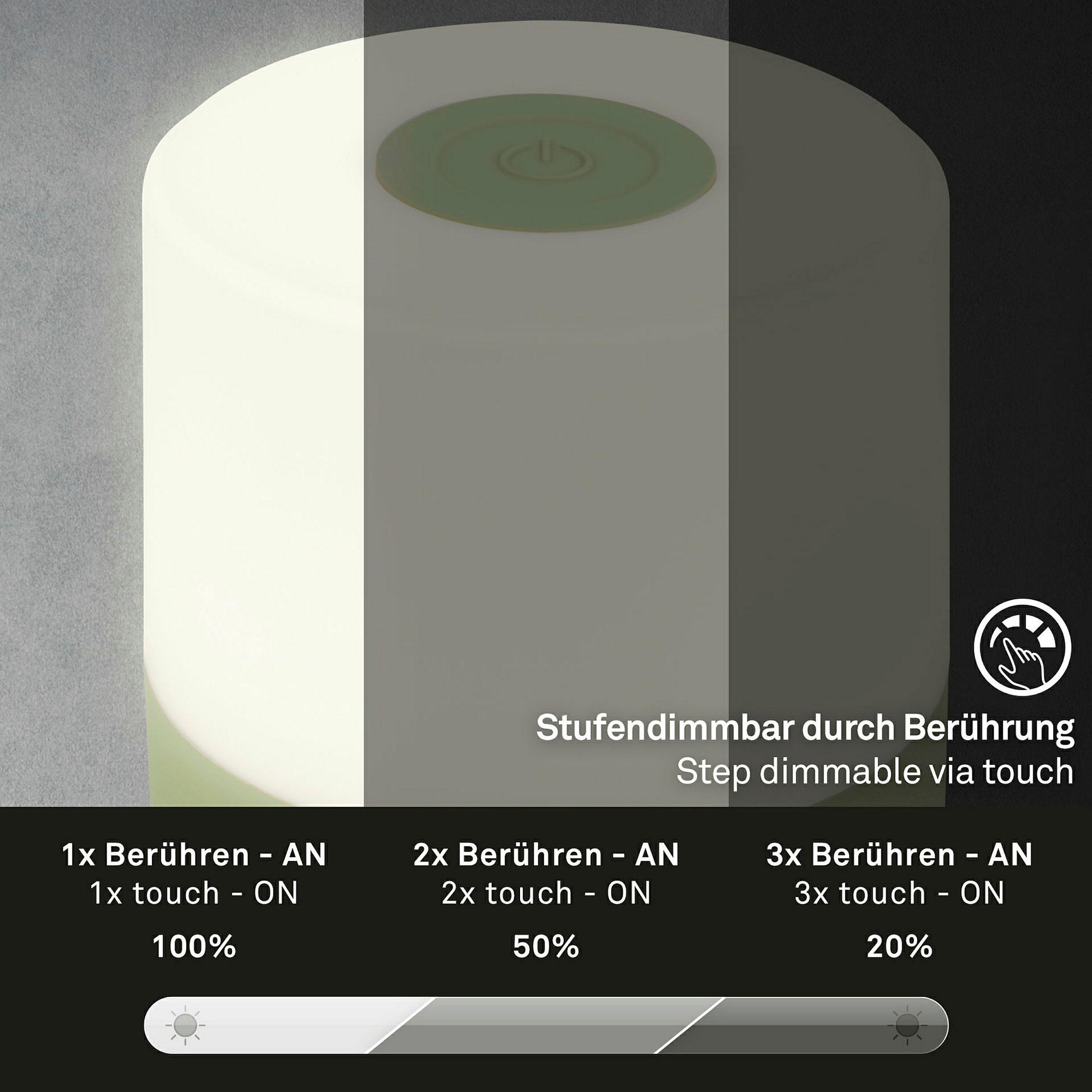 SMAL Akku LED Tischleuchte, Grün, 1xLED/2W