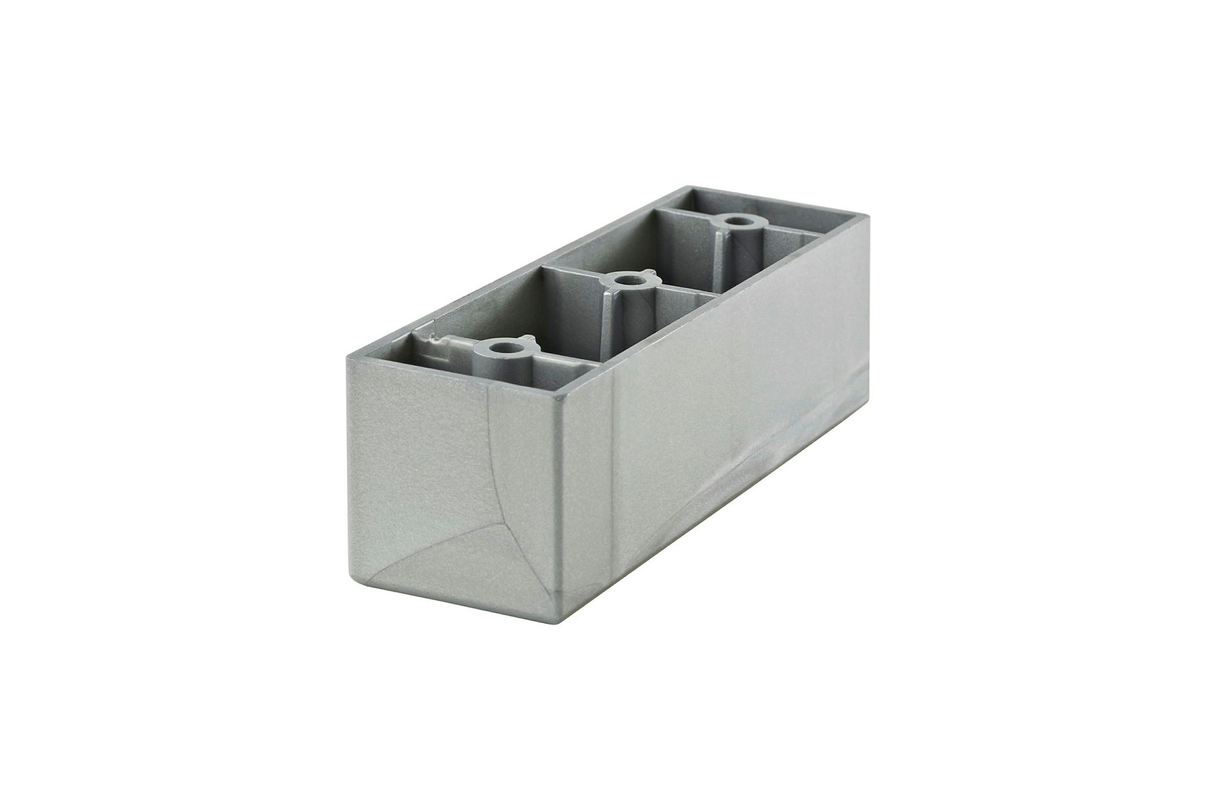 Möbelgleiter BAR eckenbündig, 90x28x28 mm Grau Kunststoff