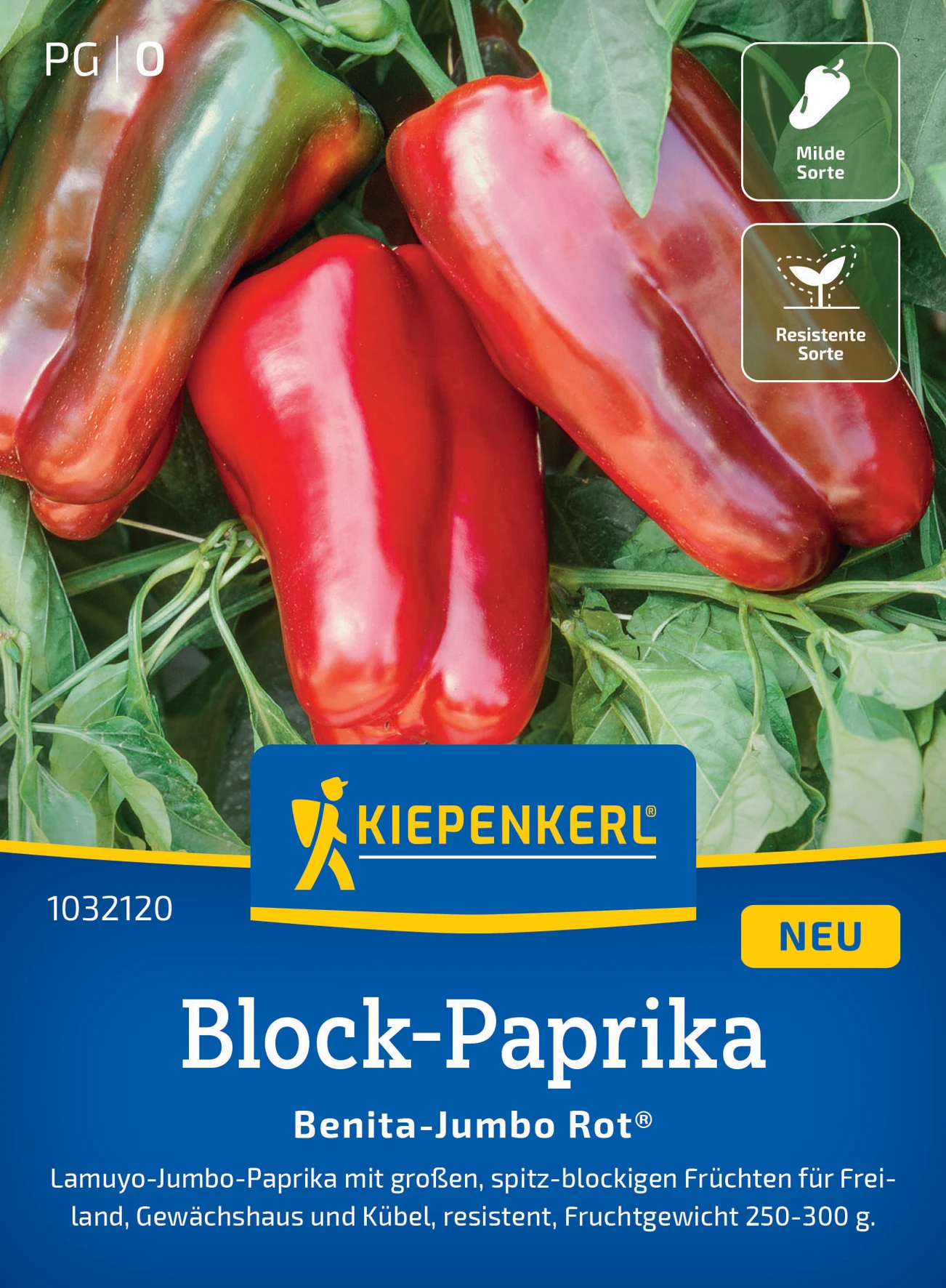 Kiepenkerl Block-Paprika Benita-Jumbo Rot®, F1