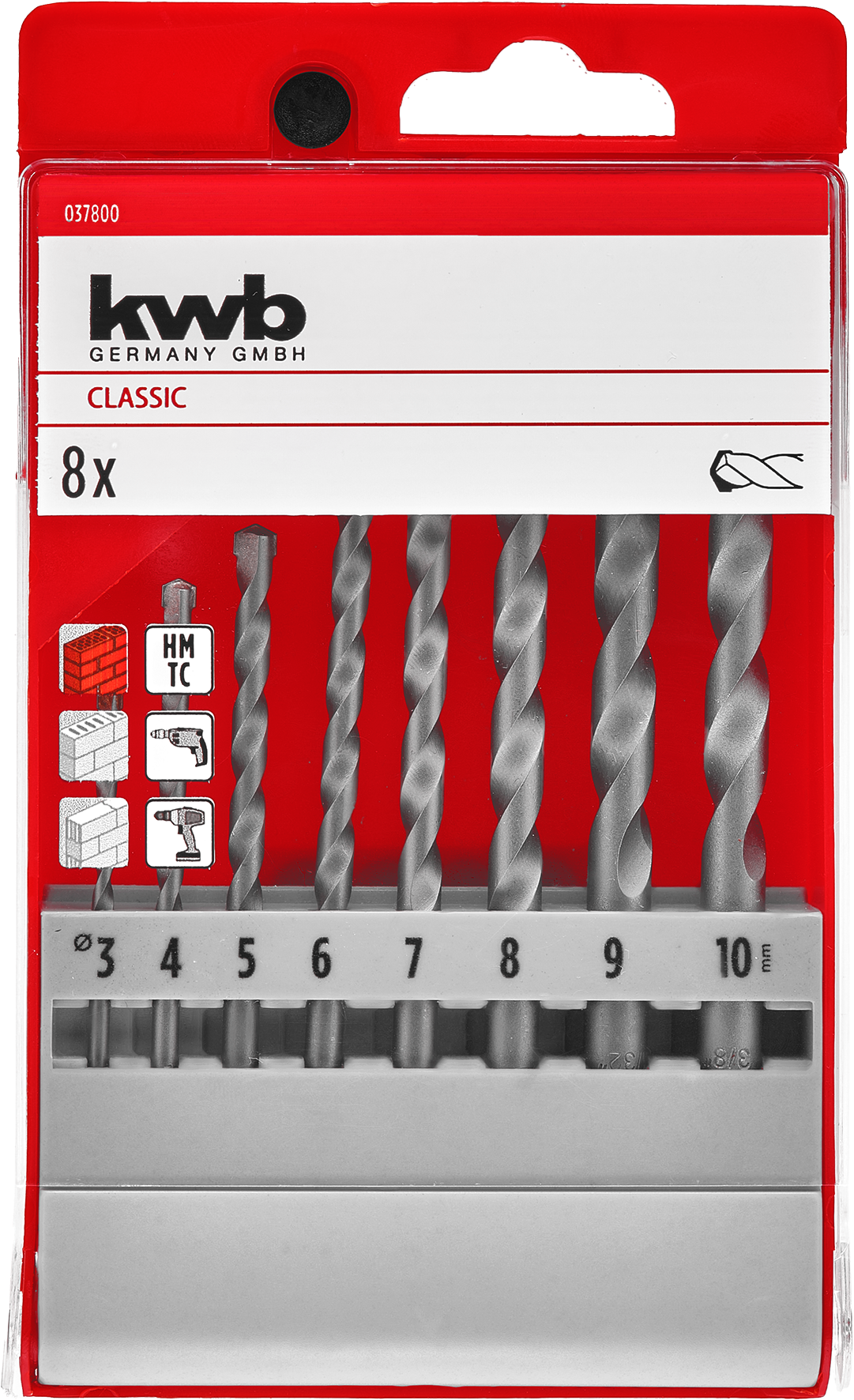 Steinbohrer Kass. 3-10, 8tlg.