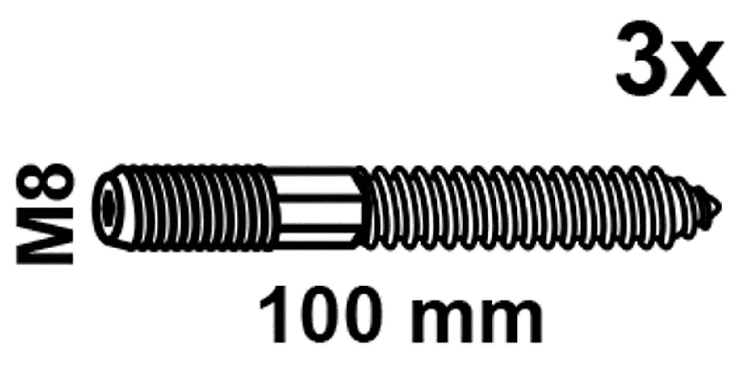 Stockschraube, M8 x 100 mm (3x)