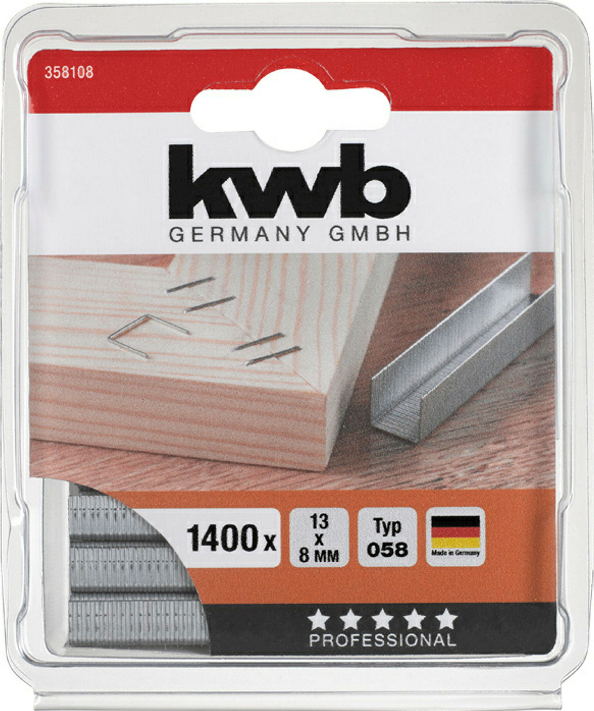 Klammern, 13,0 mm x 8 mm, Feindraht, Stahl, 1400 Stk.