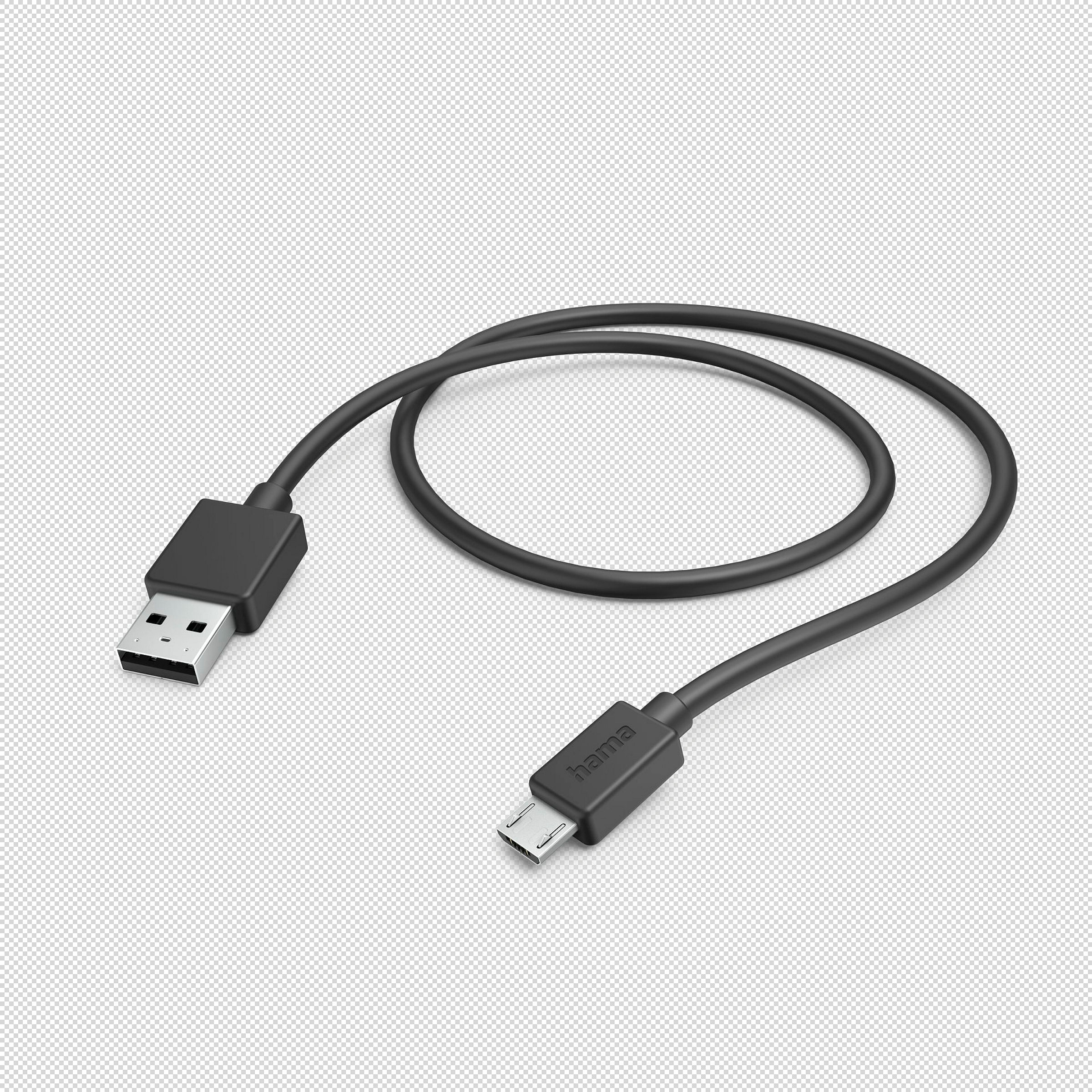 Hama Ladekabel, USB-A - Micro-USB, 1 m, Schwarz