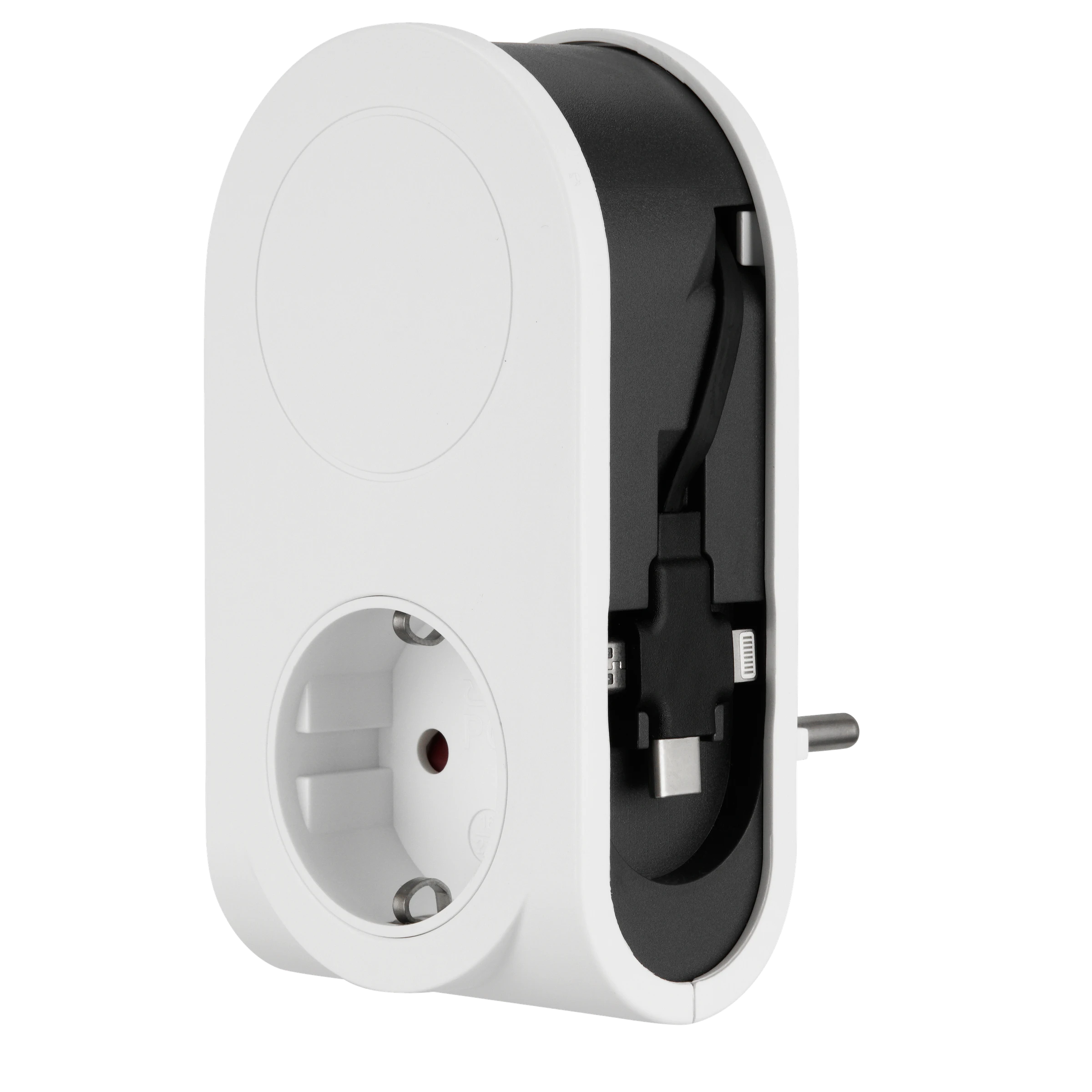 USB-Ladegerät Flex 3 in 1 mit ausziehbarem Ladekabel 3,1A weiß