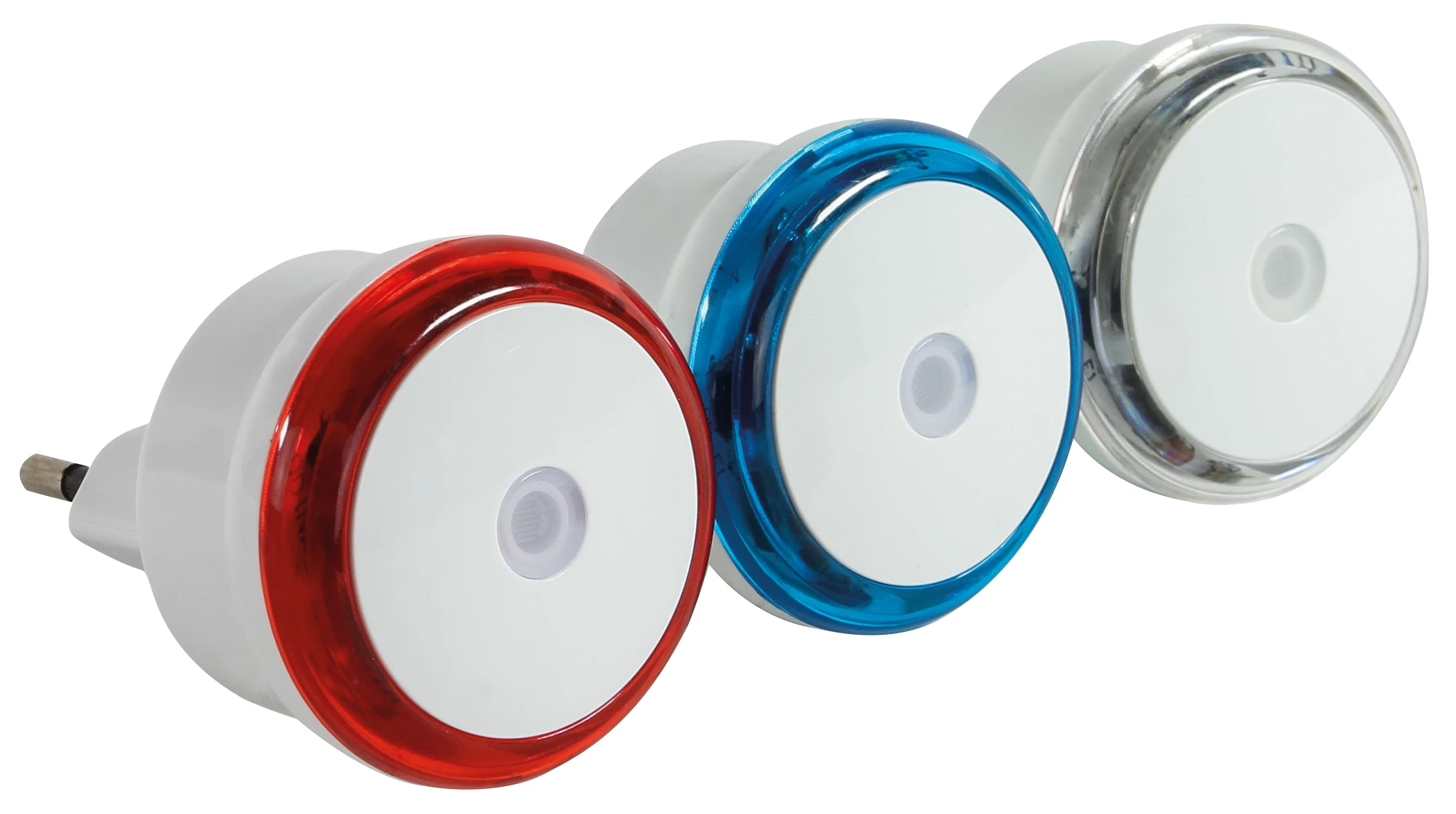 Nachtlicht LED 3er Set rot, blau, weiß mit Dämmerungsautomatik 0,8W