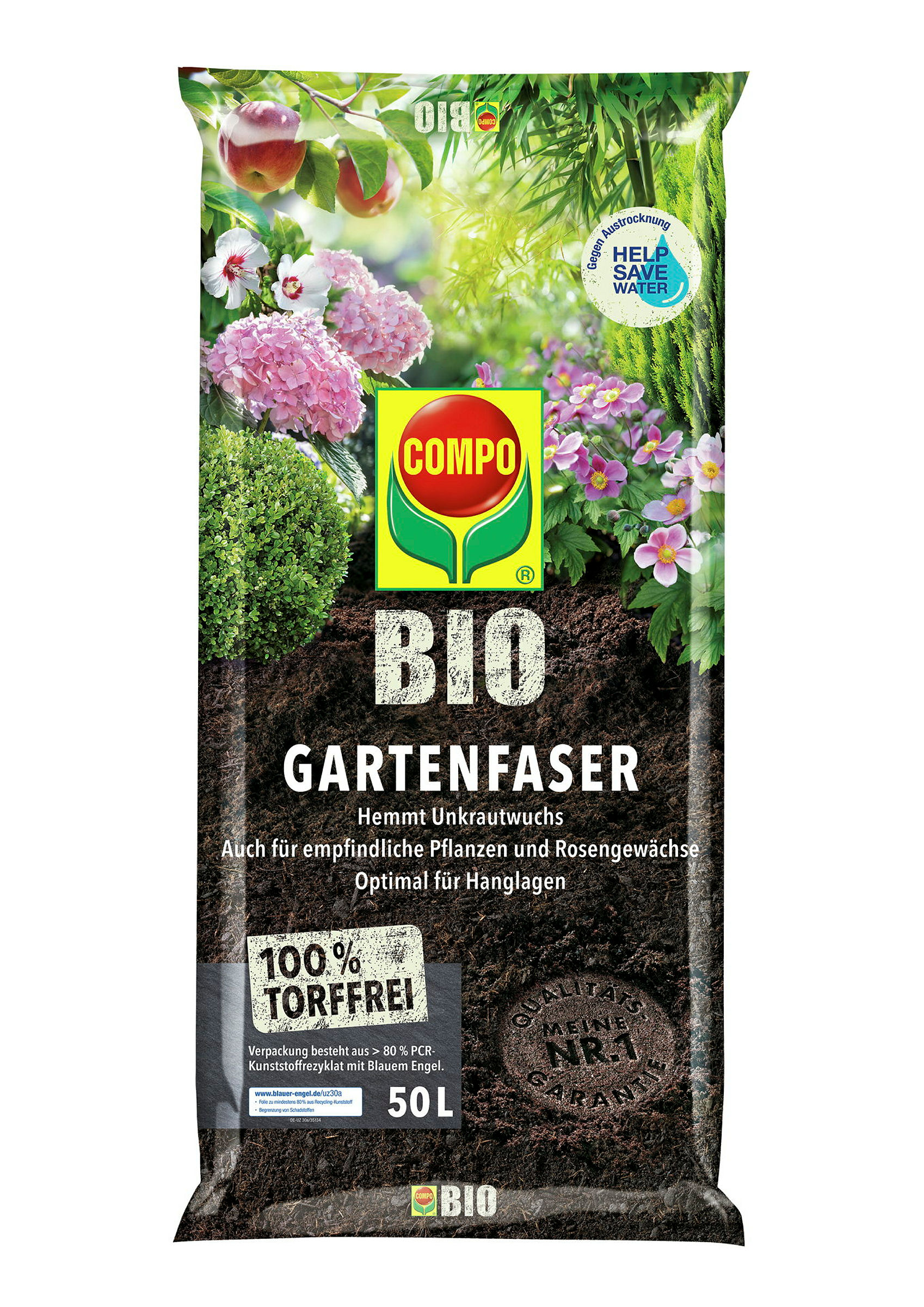 COMPO BIO Gartenfasertorffrei, 50 L