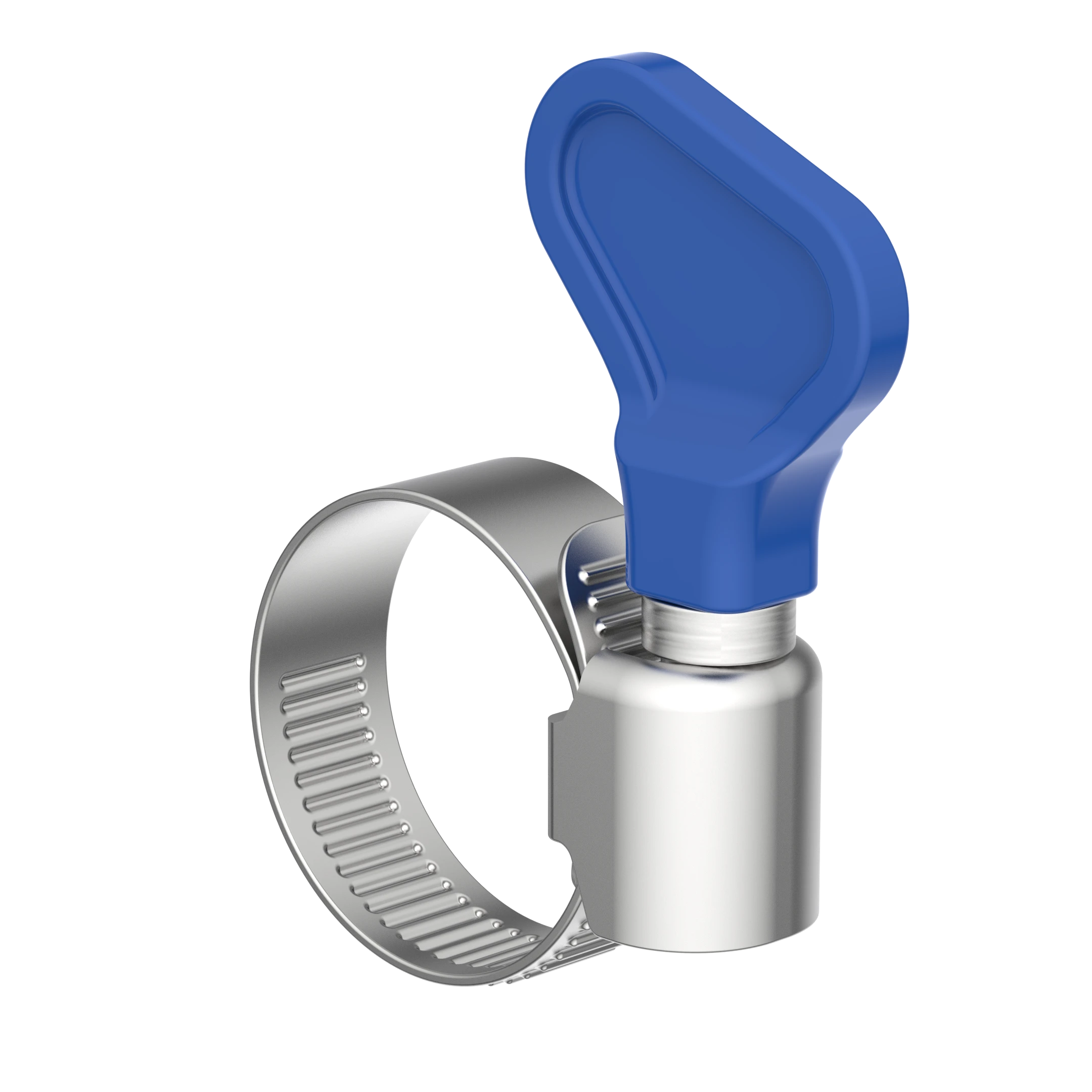 Schlauchklemme 9 mm Bandbreite, Edelstahl, 16 - 25 mm, mit Flügelgriff (2x)