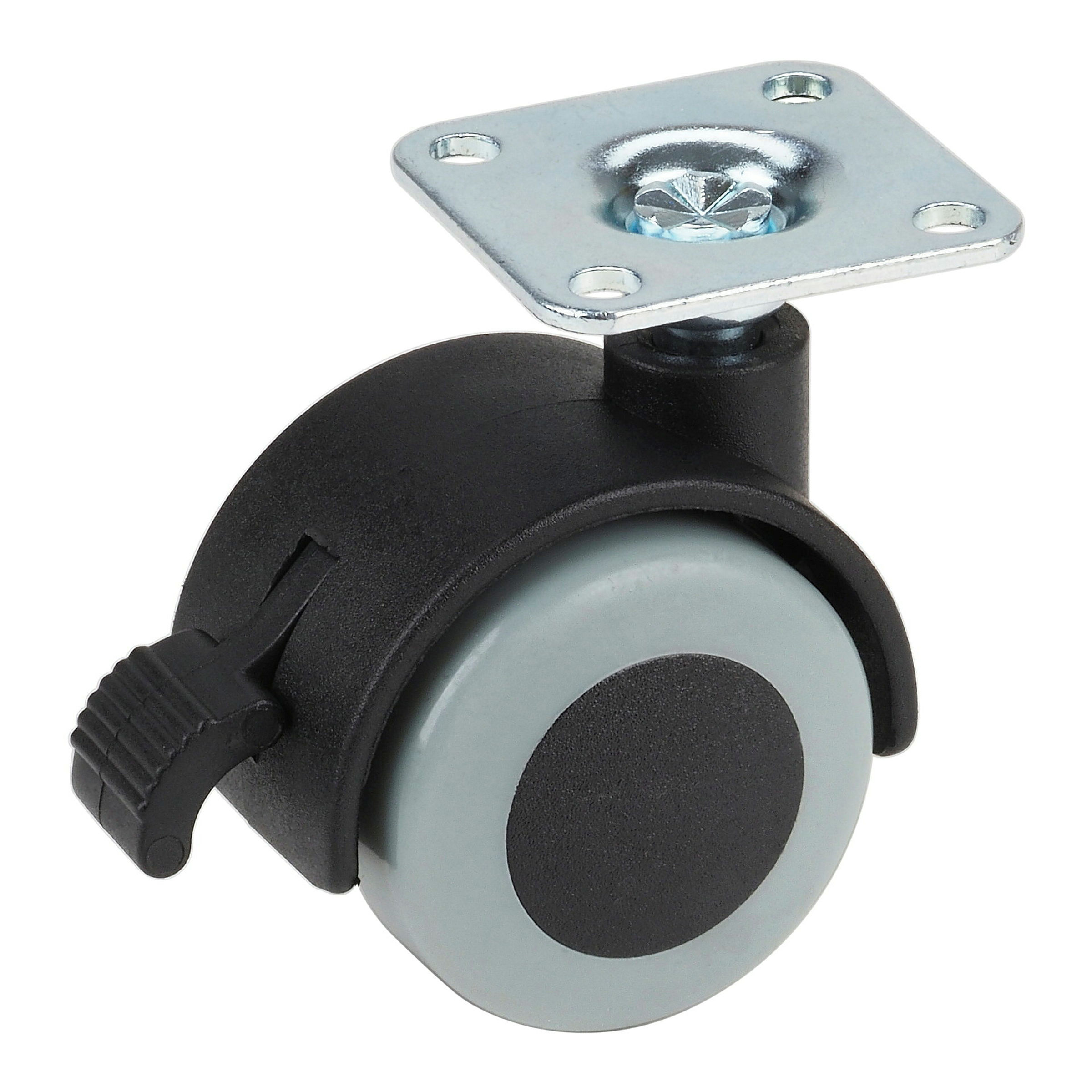 Doppelrolle für empfindliche Böden, TPE, 40 mm, Tragkr. 30 kg