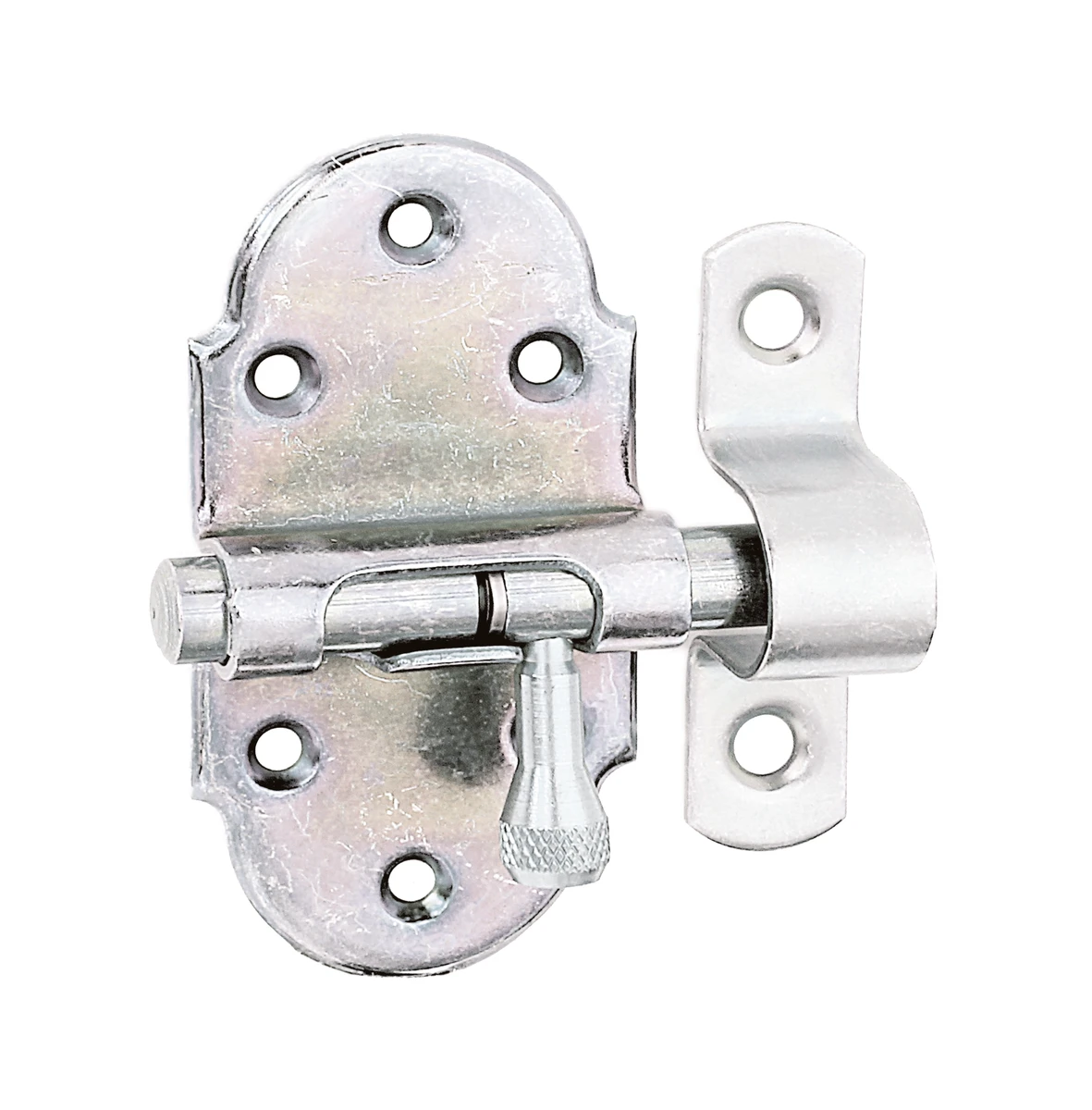 Grendelriegel mit Messing-Knopf 40x75Ø9 verzinkt