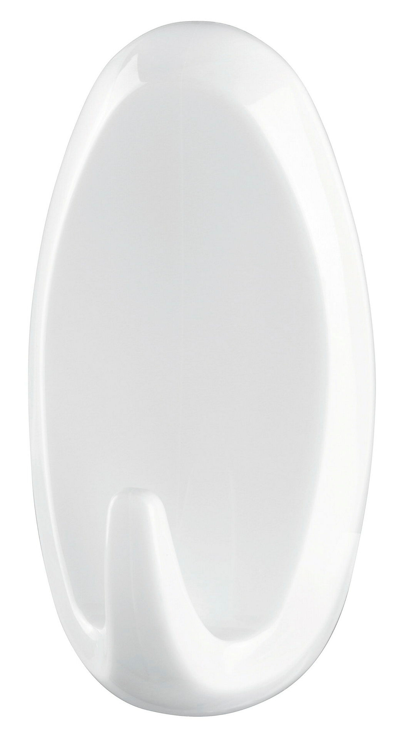 tesa® selbstklebender Haken, bis 2kg, wieder ablösbar, oval, weiß, 2 Stück