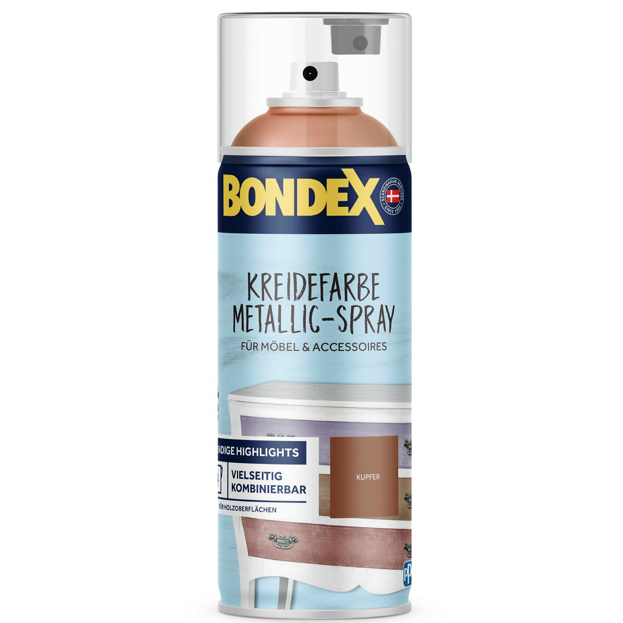 BONDEX Kreidefarbe Metallic-Spray Kupfer 0,4l