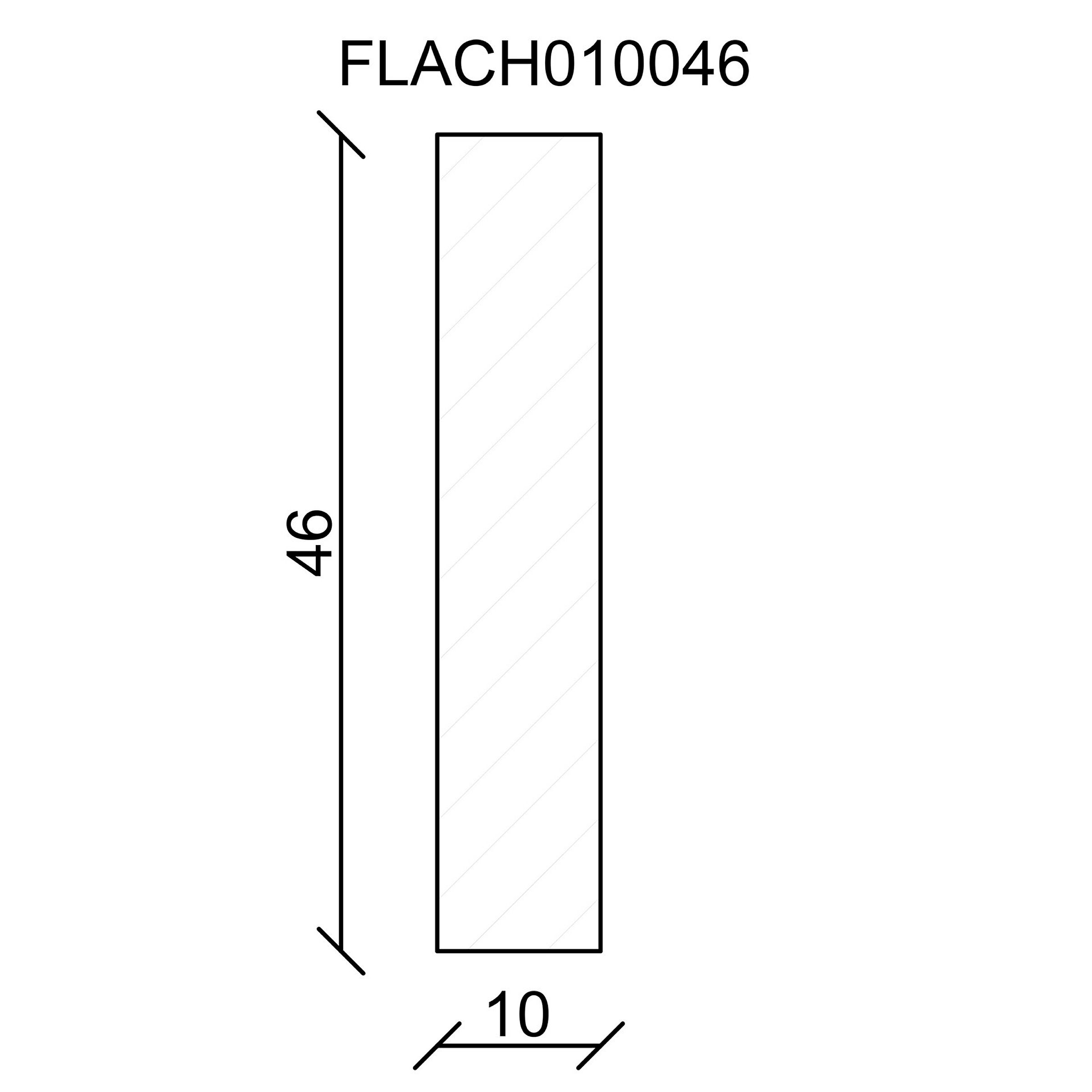 Rechteckleiste 10x46x1000mm, Fichte/Kiefer roh