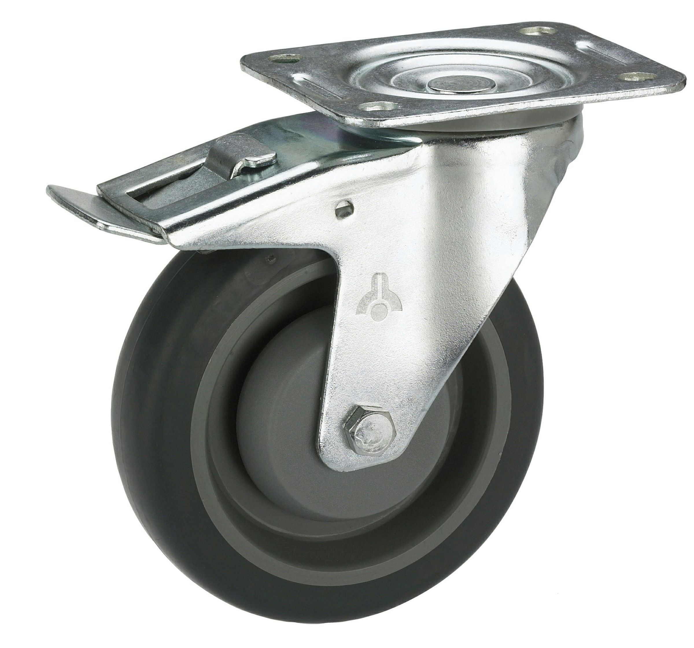 Lenkrolle, TPE-Lauffläche, Fadenschutz, 100x32 mm, Tragkr. 150 kg