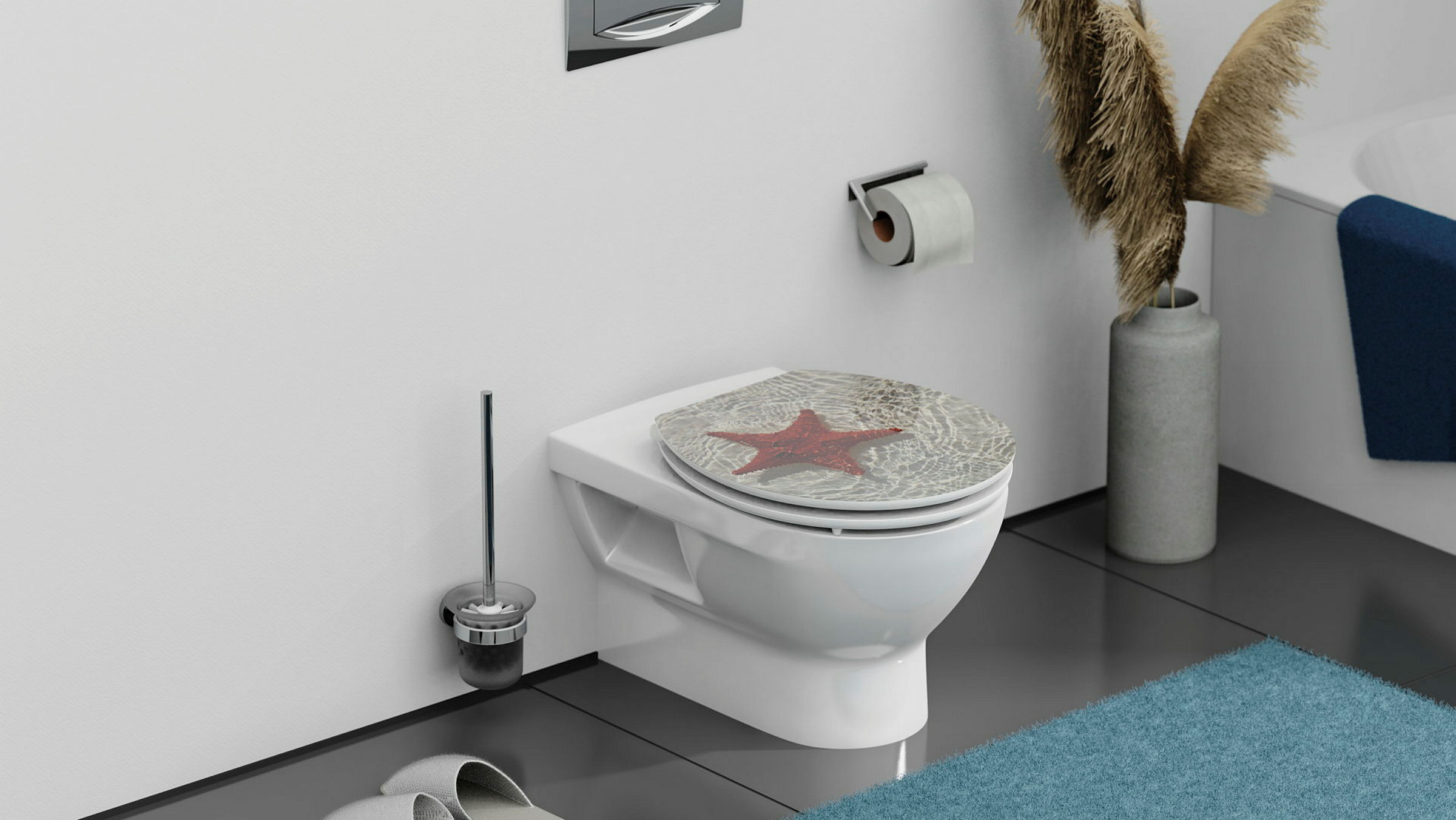 MDF HG WC-Sitz RED STARFISH, mit Absenkautomatik