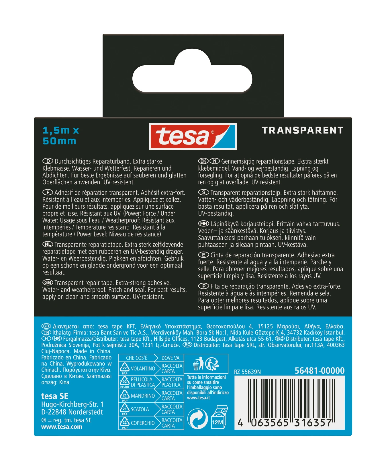 tesa® Ultra Power Under Water 1,5m x 50 mm