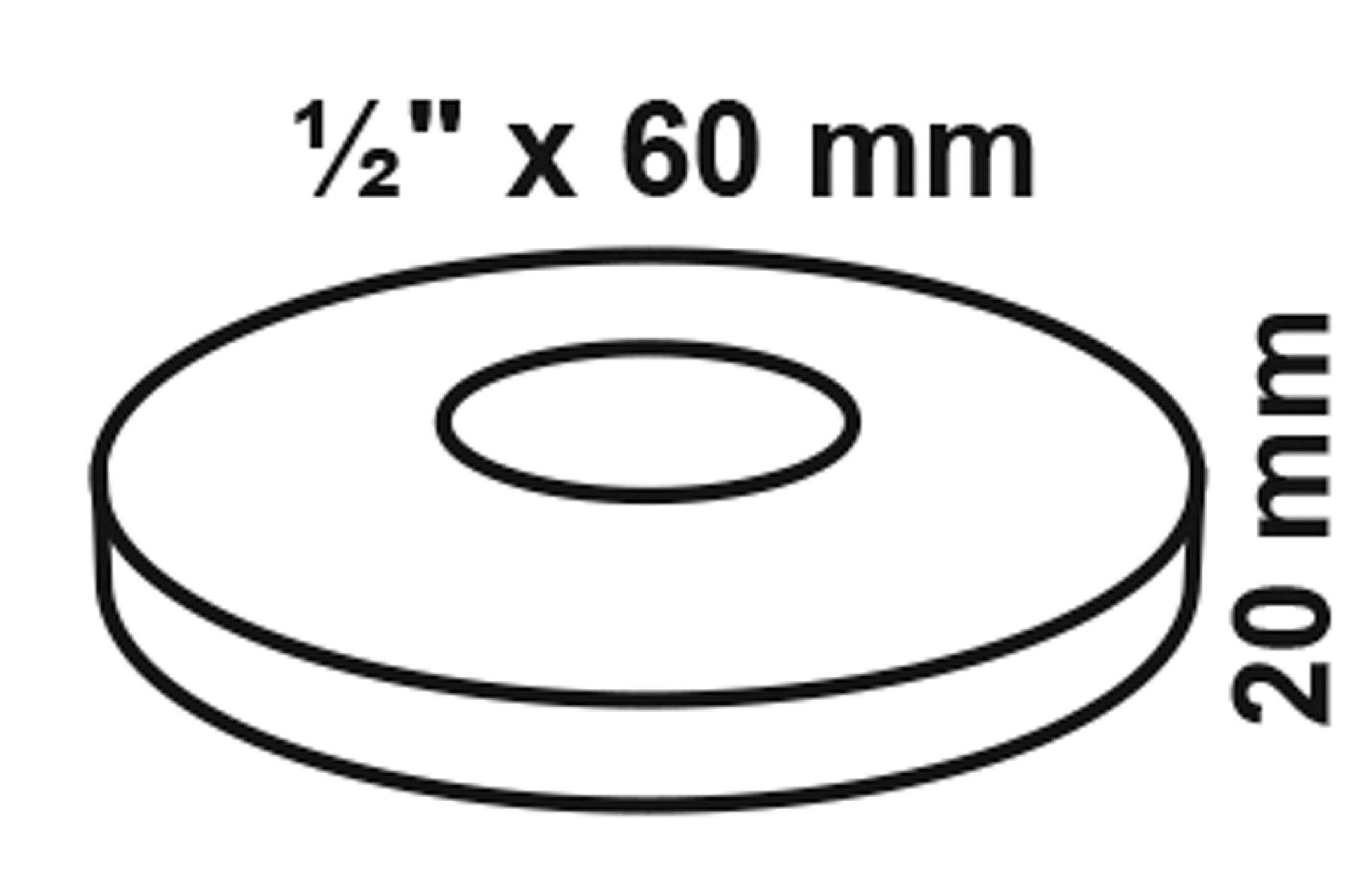 Hahnrosette, Chrom, 1/2'' x 60 mm x 20 mm