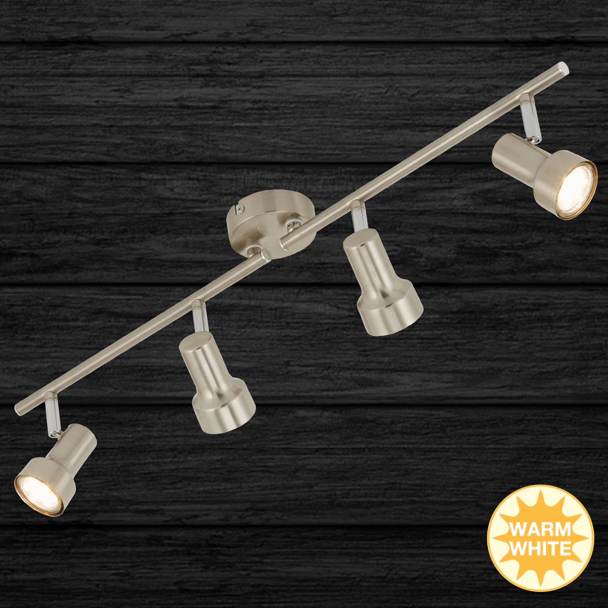LED Deckenleuchte, matt-nickel, 4xLED/GU10/2,9W