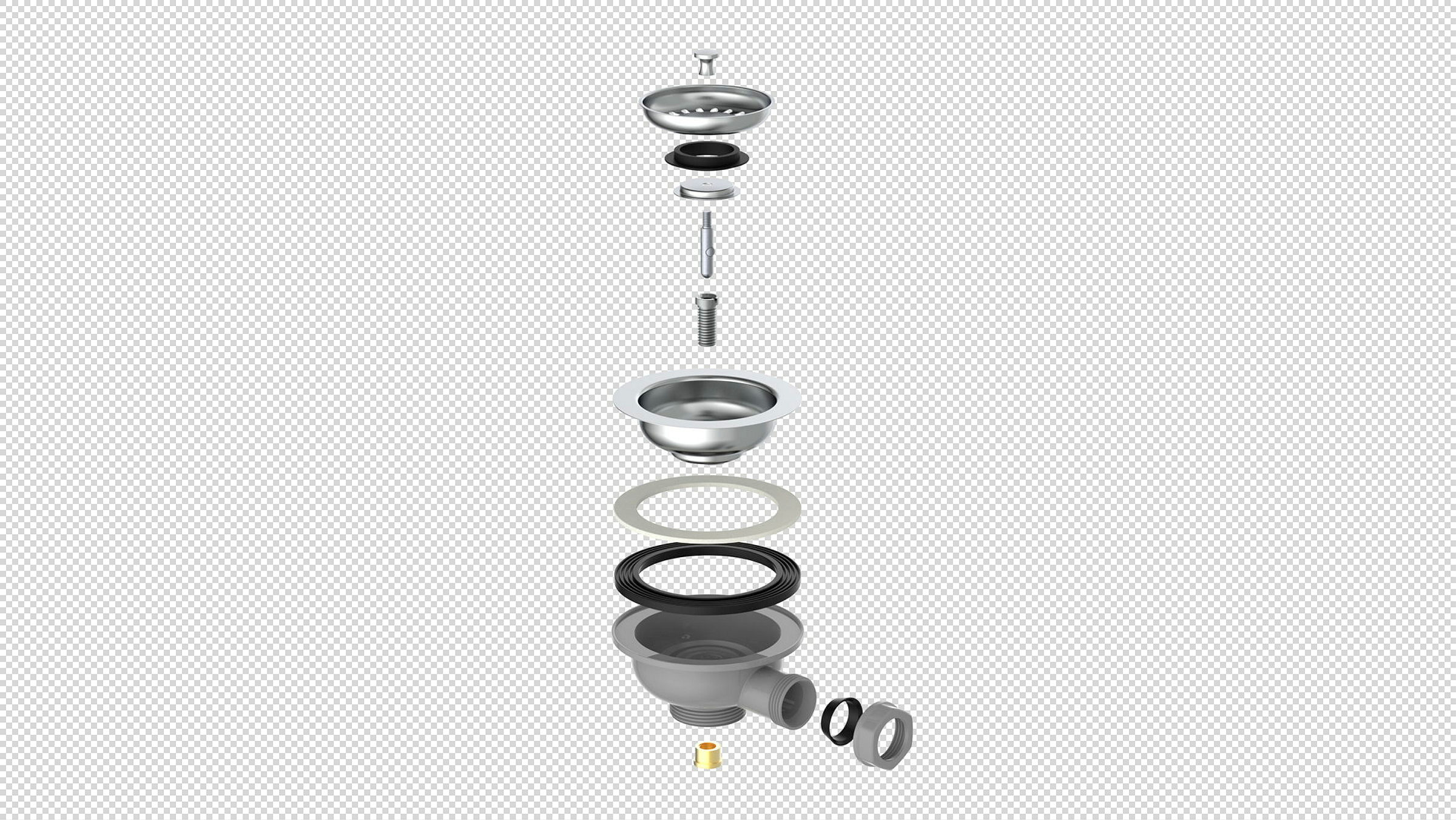 ECO-SAVE KS Korbventil, Grau, 1 1/2''AG, Edelstahl-Ventilkelch & Sieb Ø 114