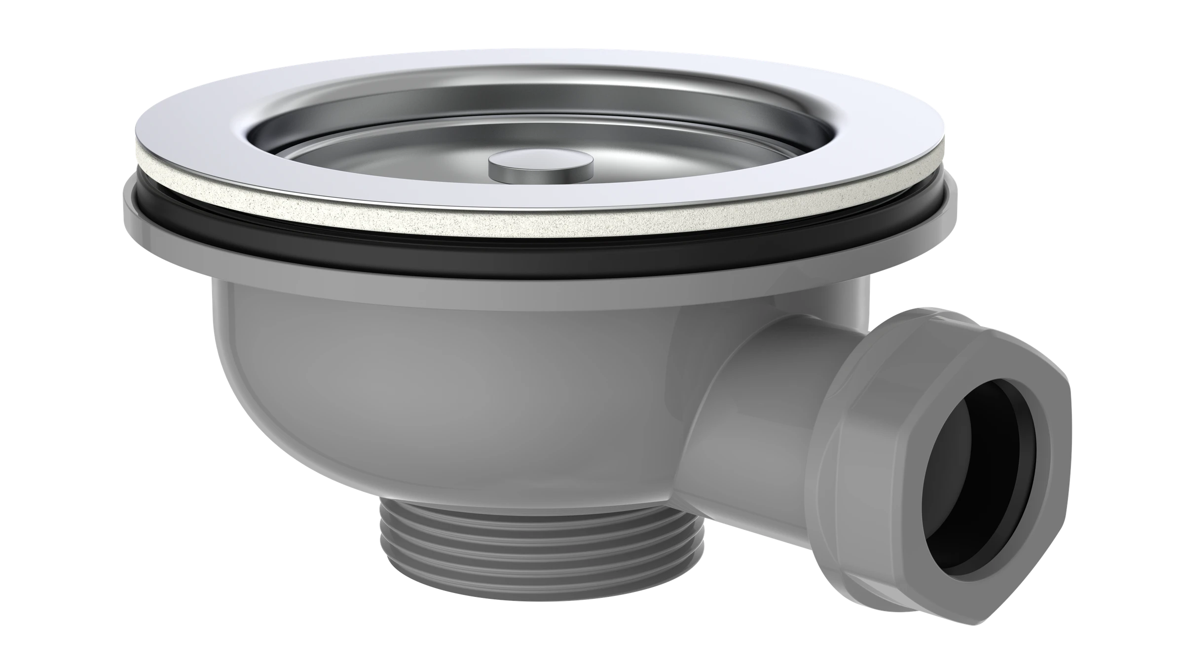 ECO-SAVE KS Korbventil, Grau, 1 1/2''AG, Edelstahl-Ventilkelch & Sieb Ø 114