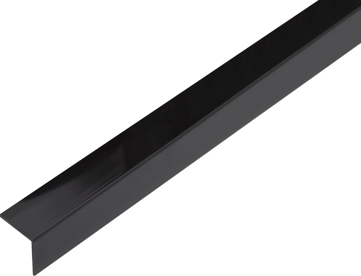 Winkelprofil selbstklebend 1m20x20 PVC schwarz glänzend