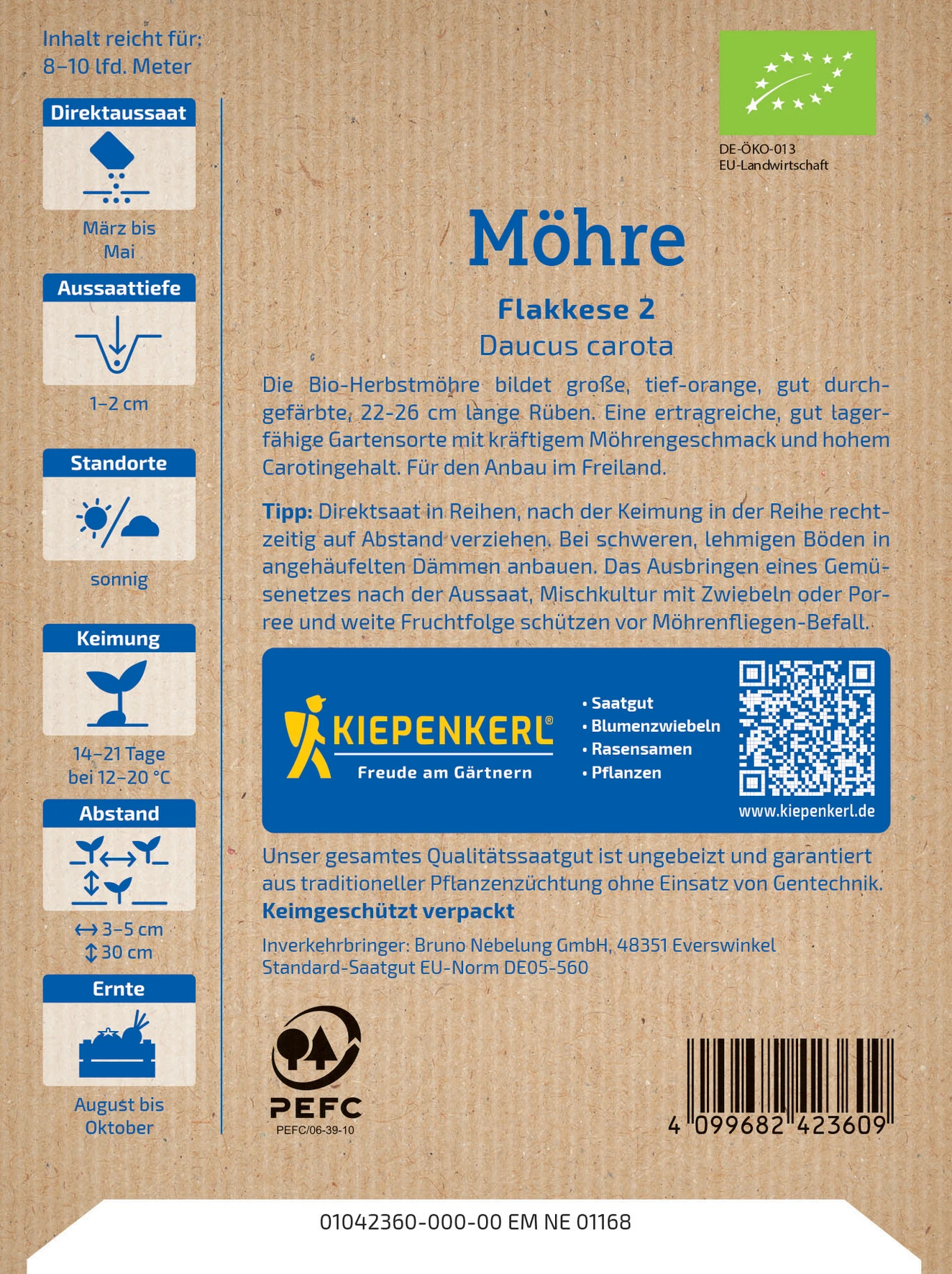 Kiepenkerl BIO Möhre Herbst- und Lagermöhre