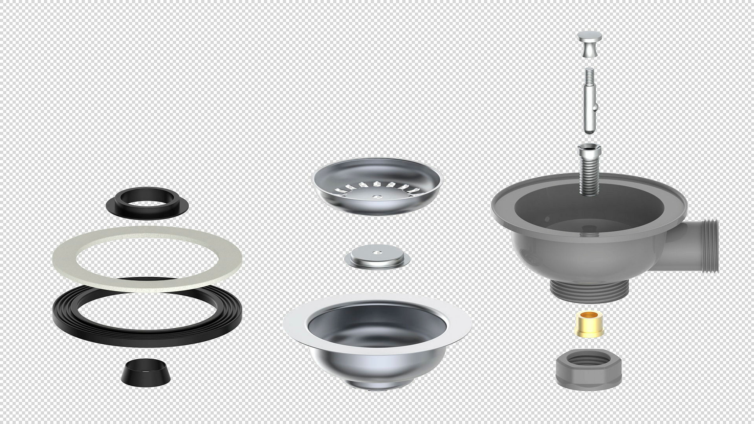 ECO-SAVE KS Korbventil, Grau, 1 1/2''AG, Edelstahl-Ventilkelch & Sieb Ø 114