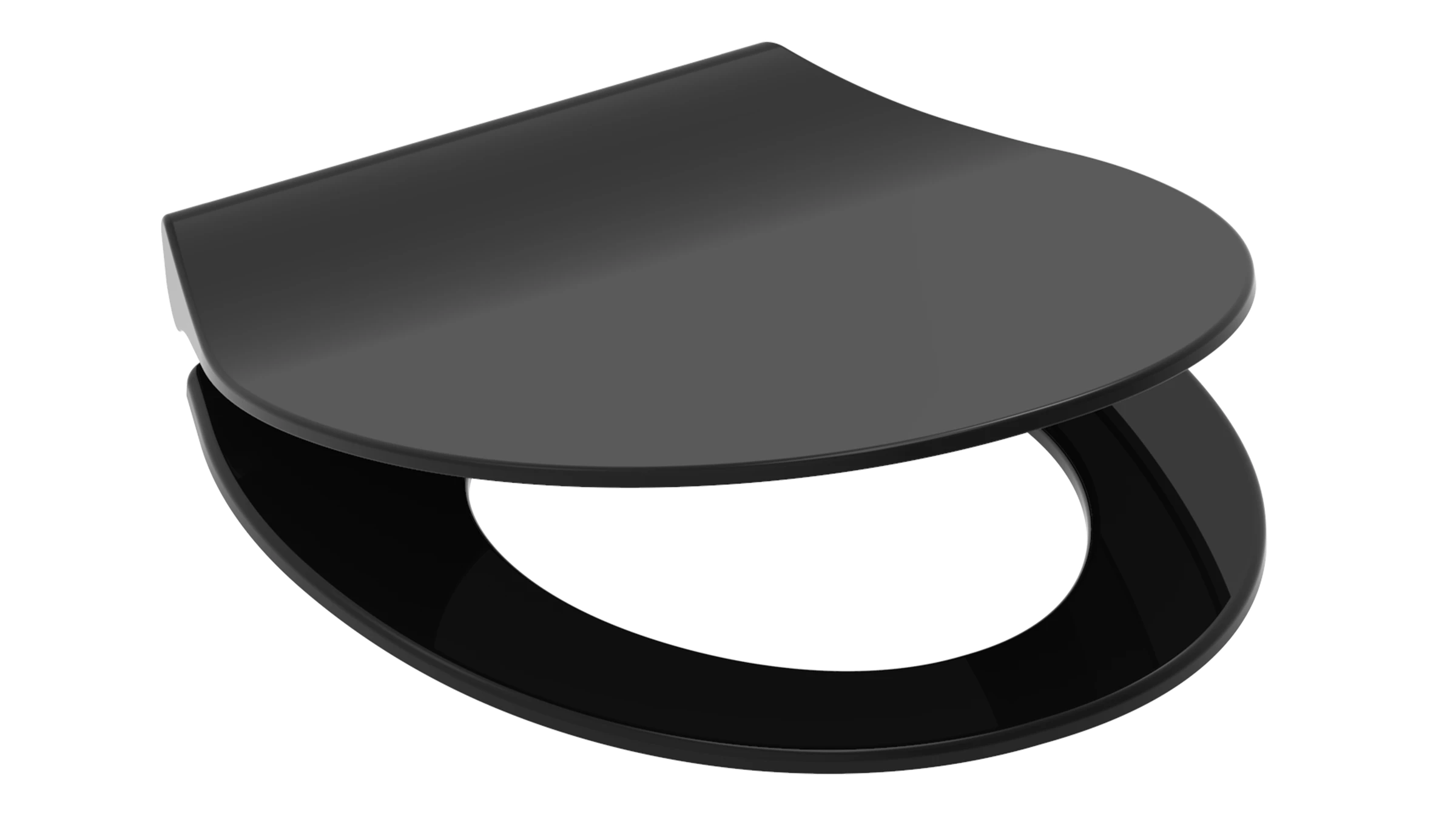 Duroplast WC-Sitz SLIM BLACK, mit Absenkautomatik und Schnellverschluss
