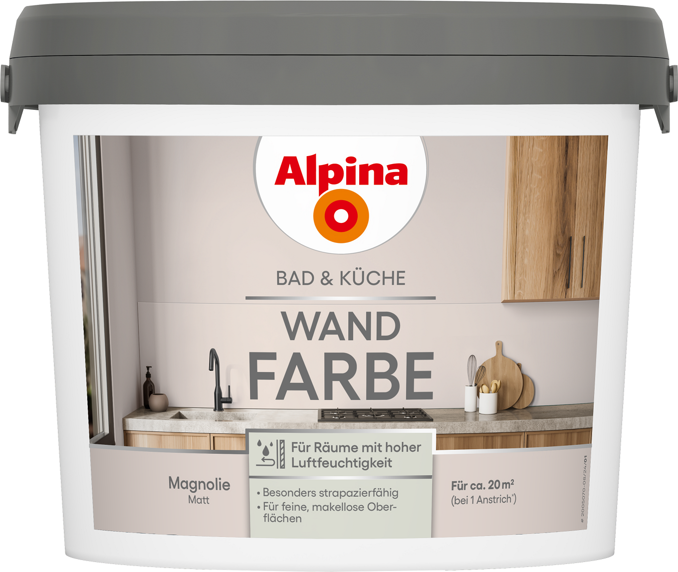 Alpina Bad & Küche Wand-Farbe Magnolie 2,5L