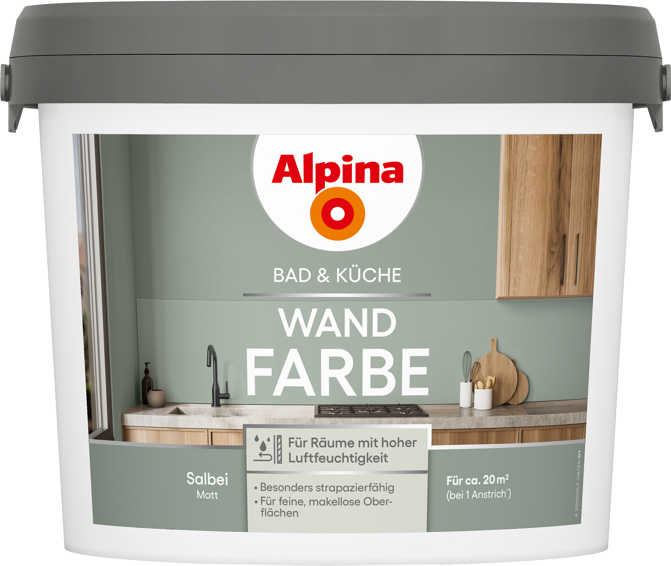Alpina Bad & Küche Wand-Farbe Salbei 2,5L