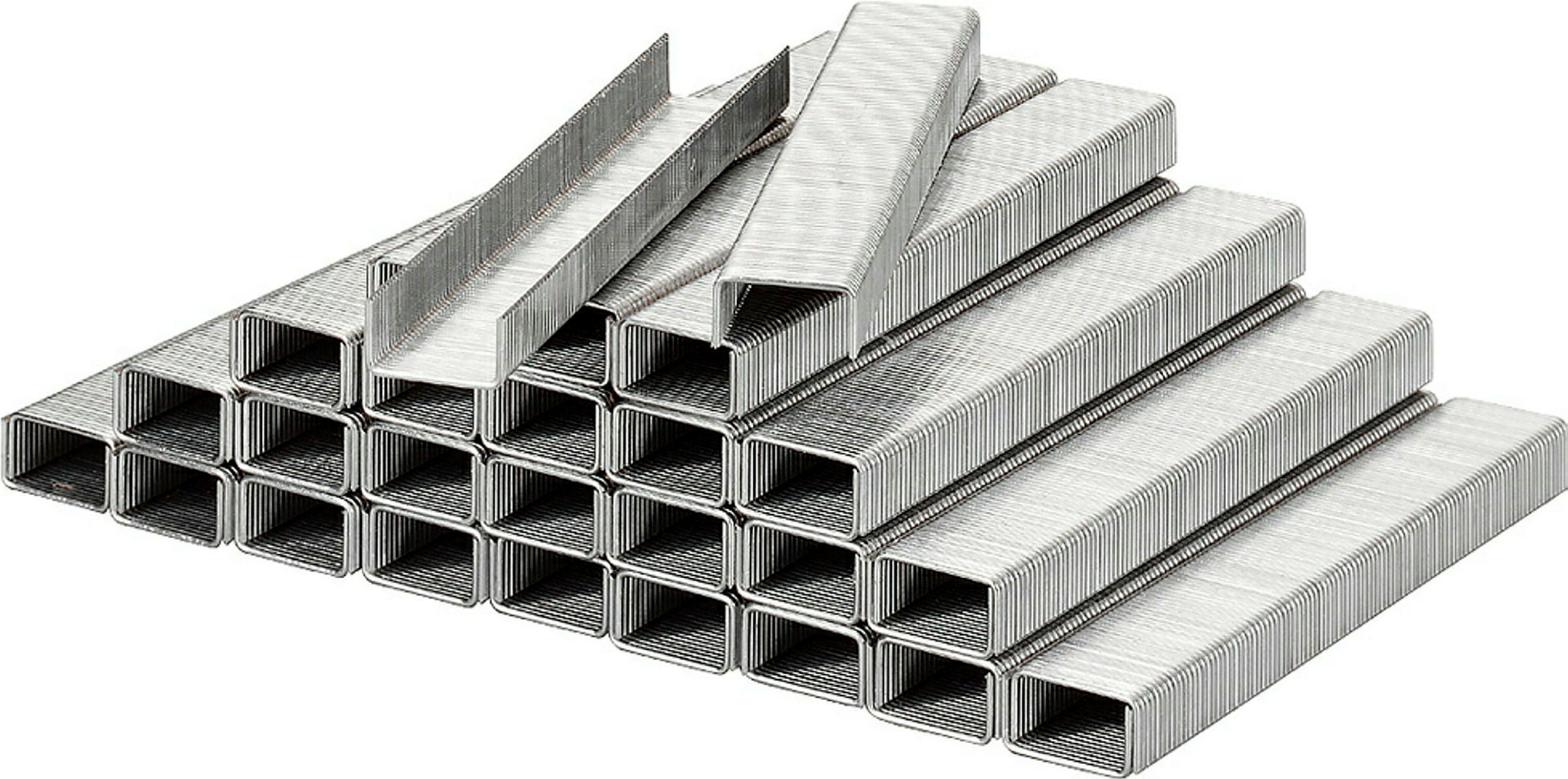 Klammern, 10,7 mm x 8 mm, Flachdraht, Stahl, 5000 Stk.