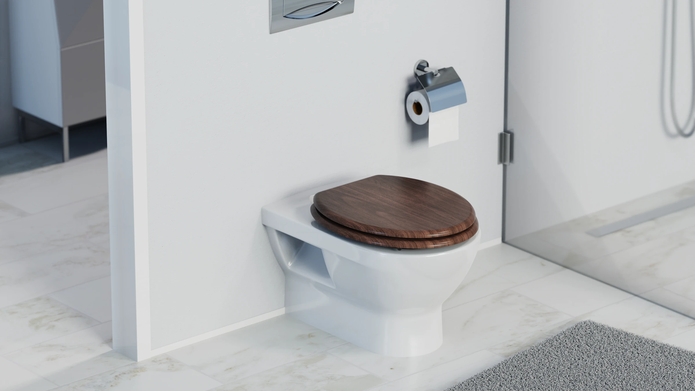 MDF WC-Sitz DARK WOOD, mit Absenkautomatik
