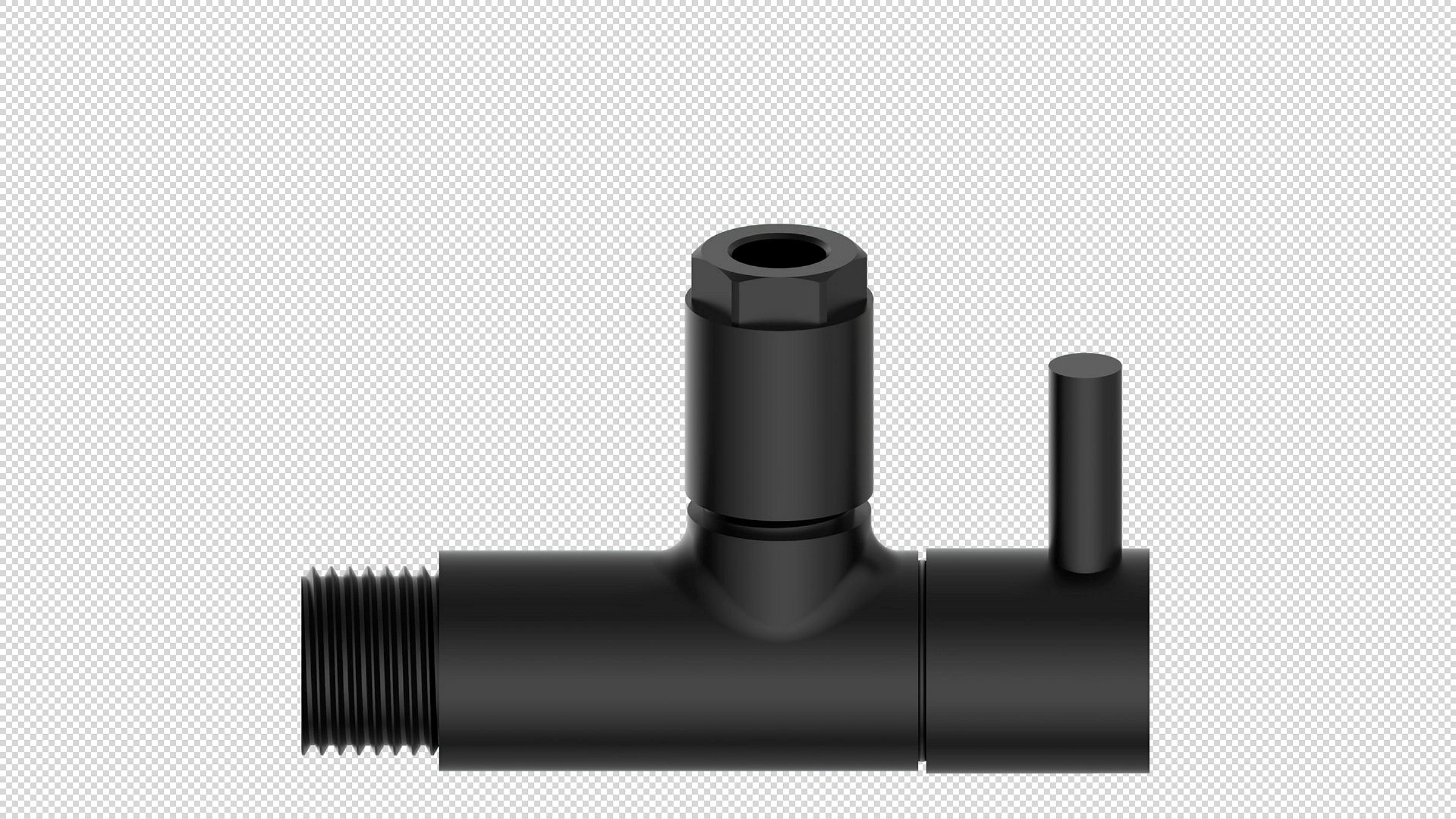 MS Eckventil, Schwarz matt, 1/2''AG x 10 mmQ, mit Rosette