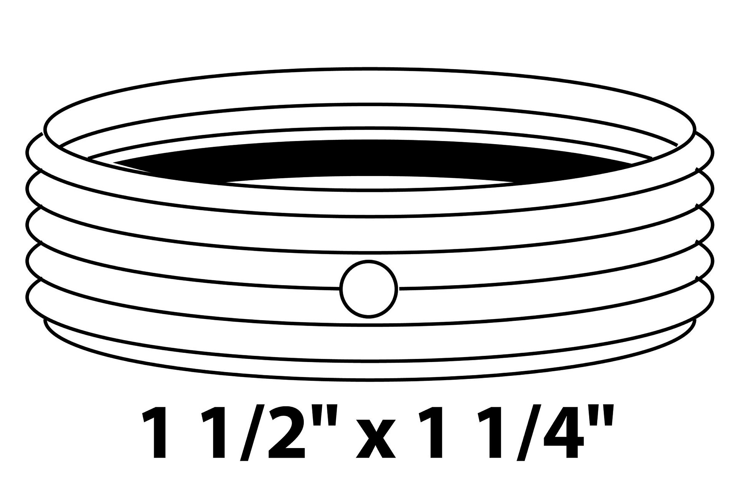 ECO-SAVE KS Reduzierring, Grau, 1 1/2''AG x 1 1/4''IG, für Siphon