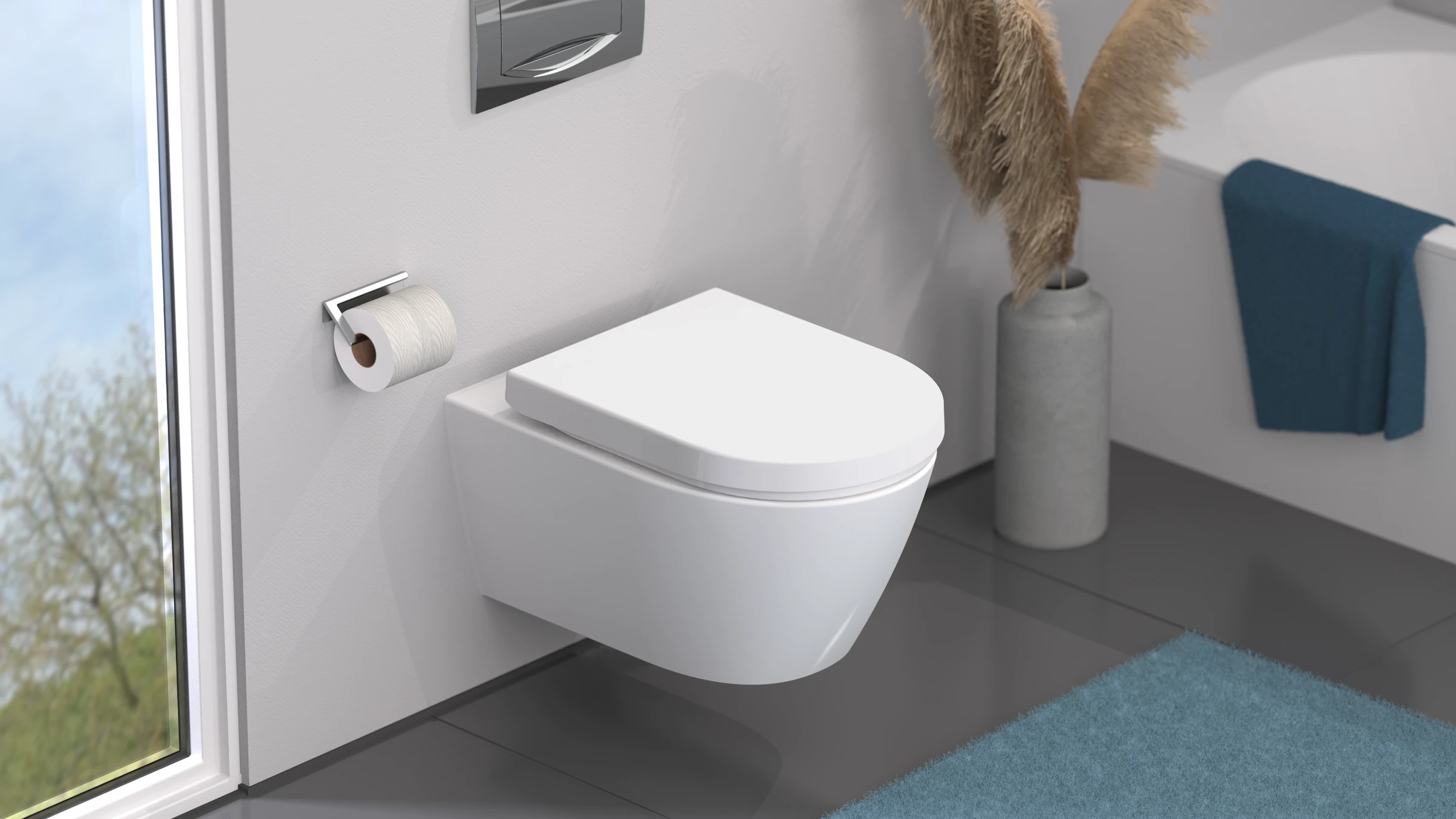Duroplast WC-Sitz D-Form WHITE, mit Absenkautomatik und Schnellverschluss