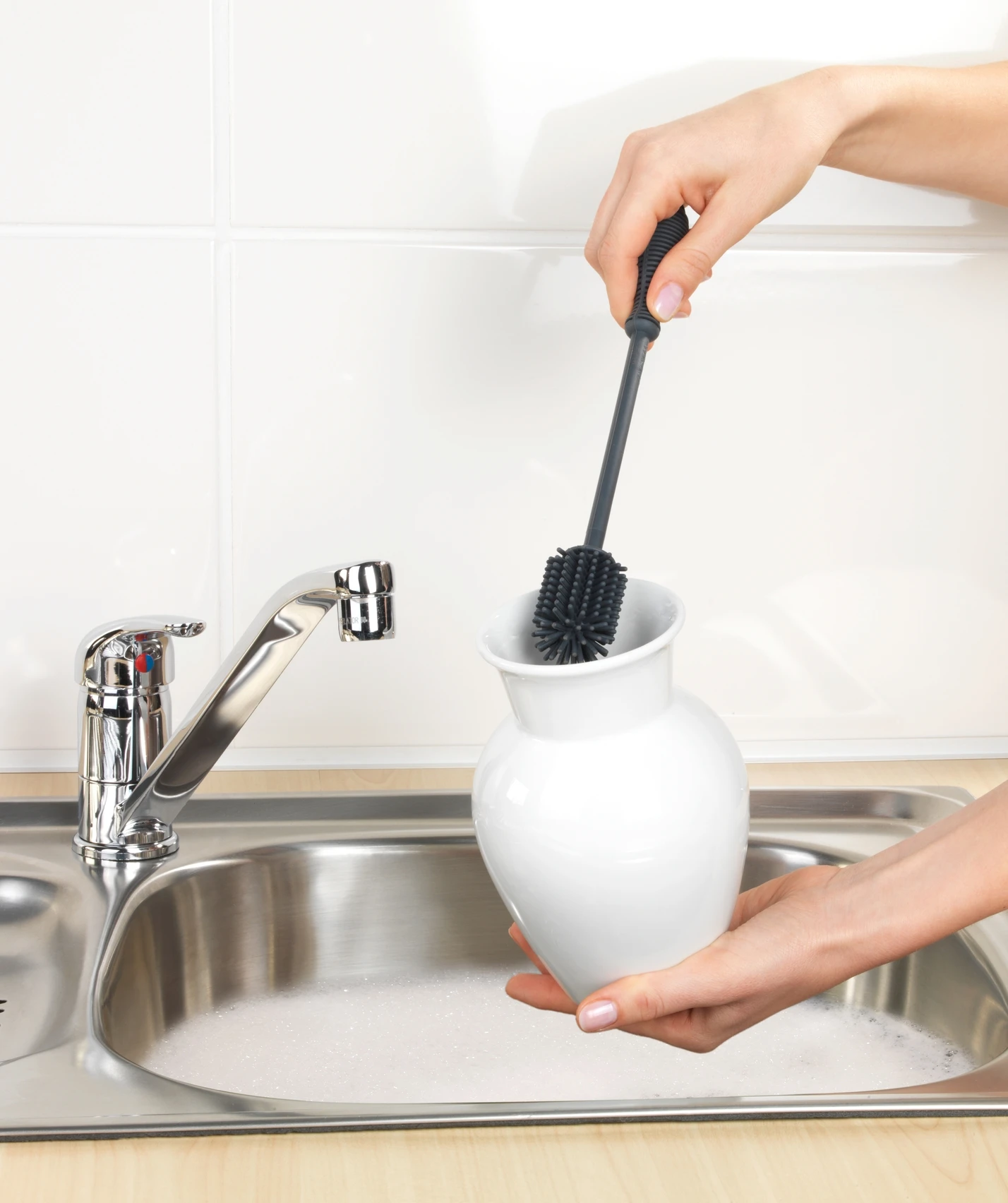 Silikon Spülbürste 25 cm Grau Sia