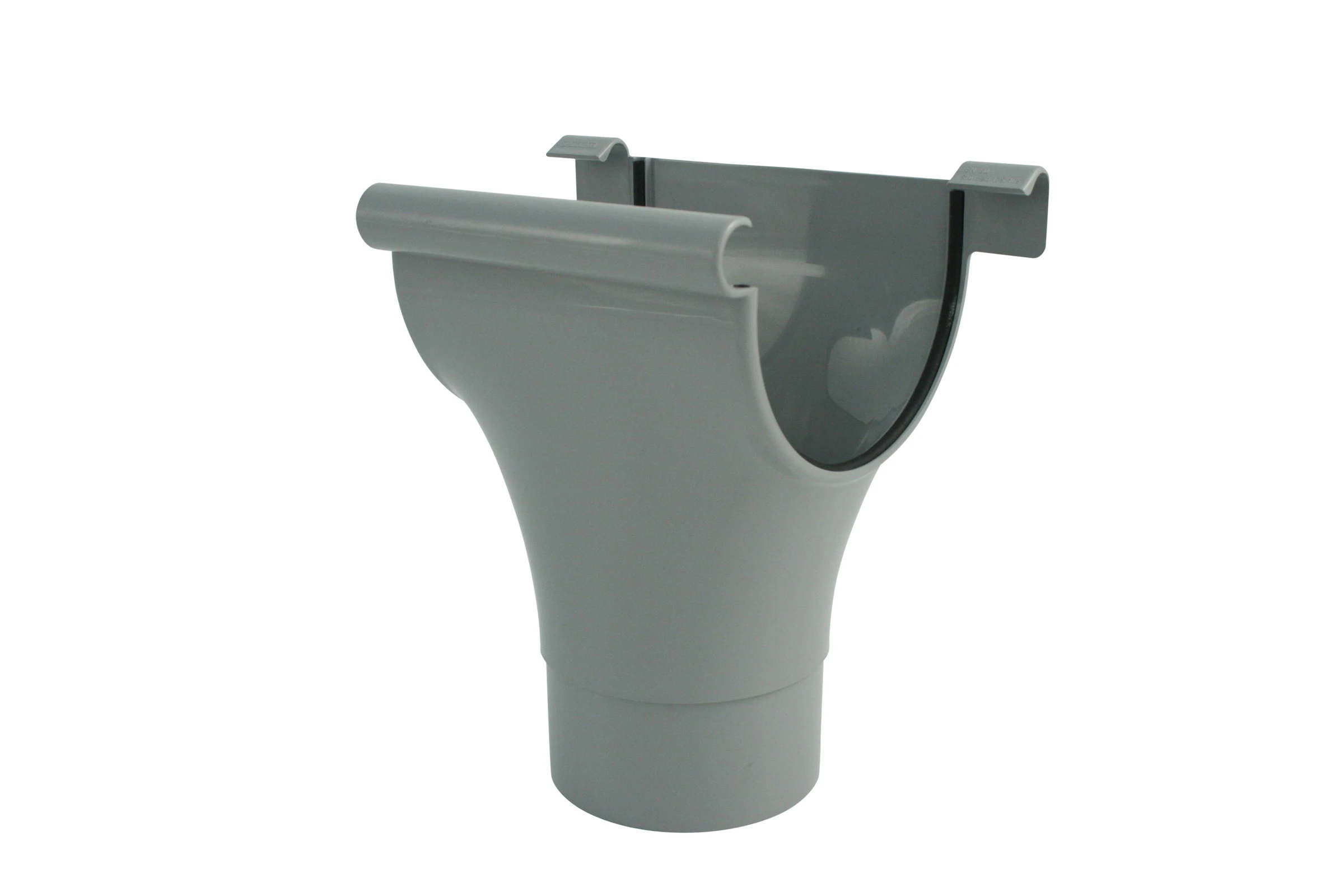 Stutzen für Dachrinne halbrund RG/DN 100/75, grau