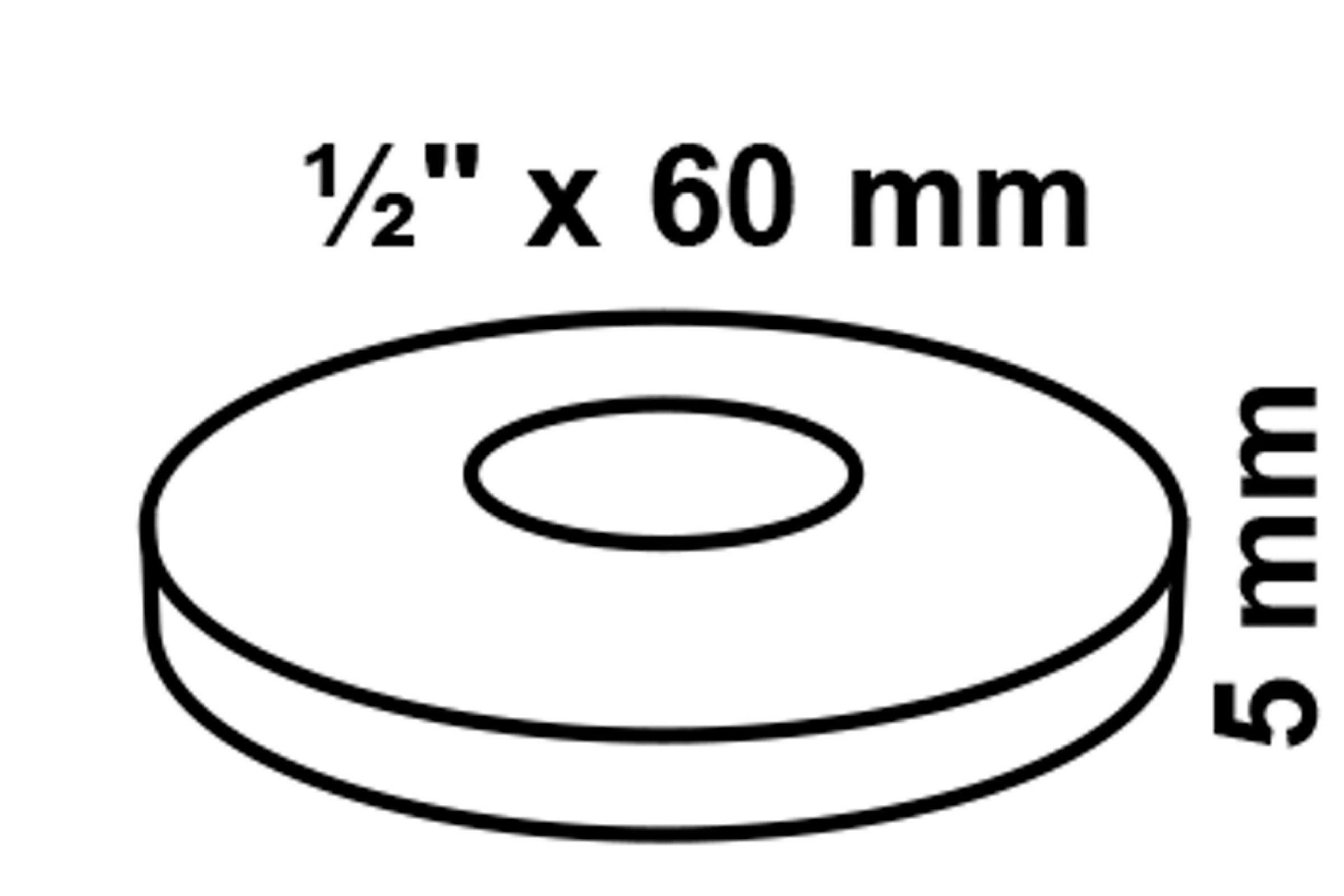 MS Hahnrosette, poliert, 1/2'' x 60 mm x 5 mm