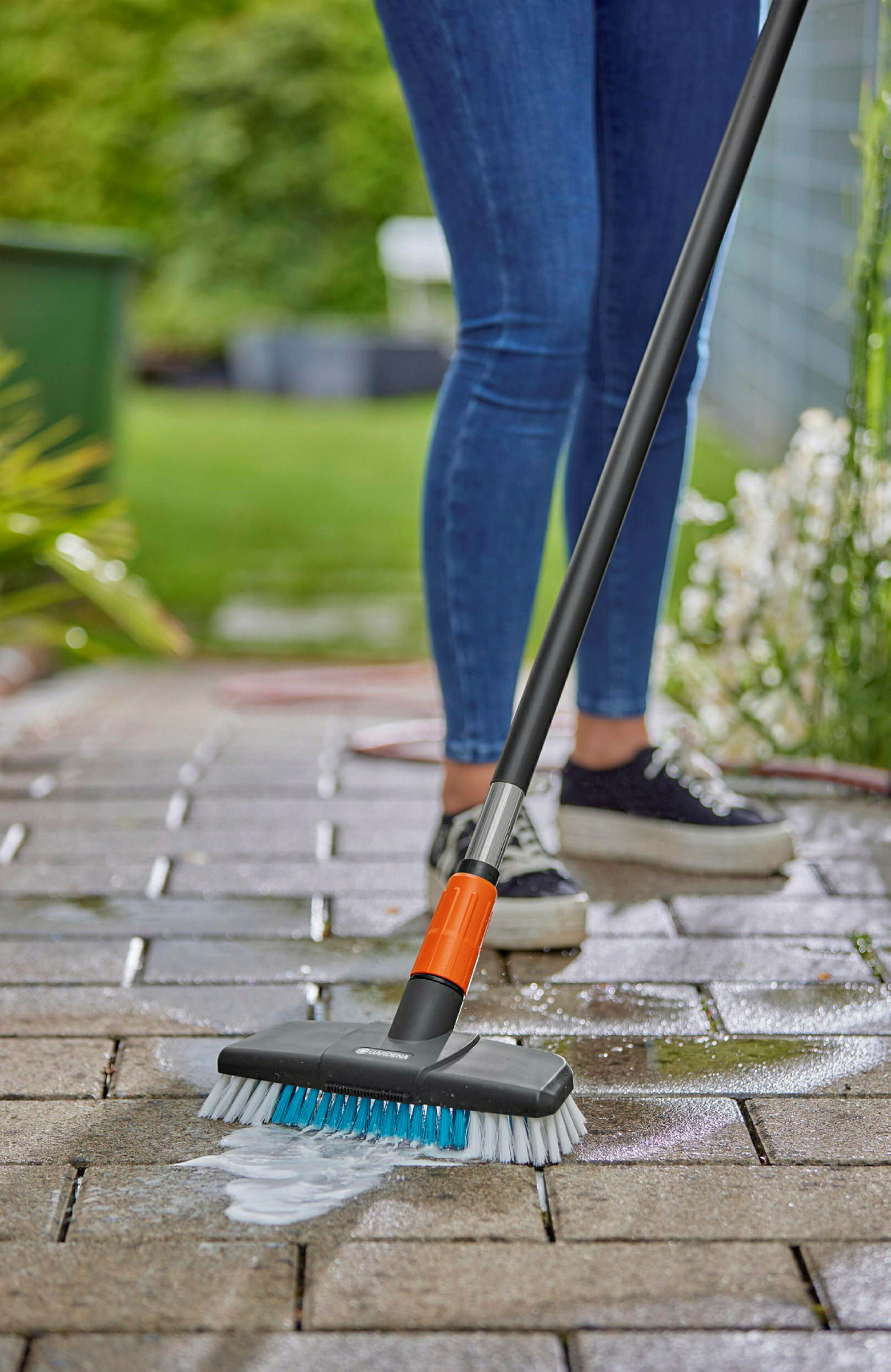GARDENA Cleansystem Wasch-Set mit Stiel hard, für größere und unempfindlich